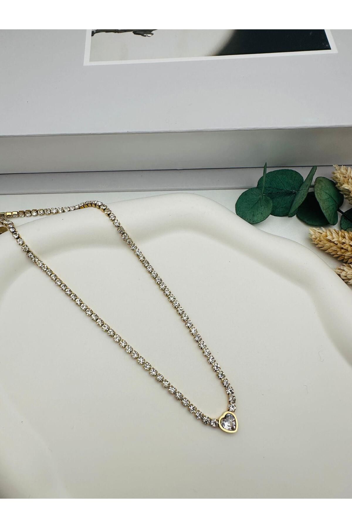 nerede bulurum Kalpli Su Yolu Çelik Kolye (Gold) 0106325
