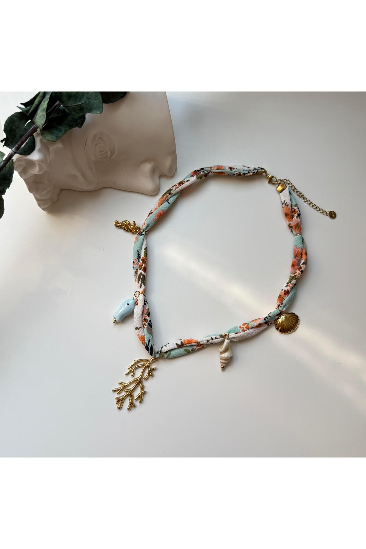 Alice İsstanbul Çelik Renkli Kumaş Charm Kolye