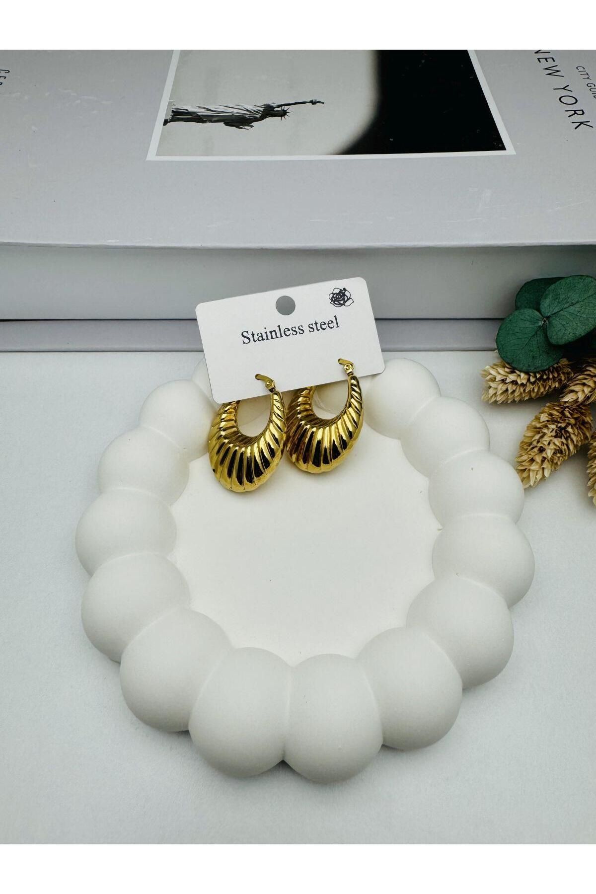 GLY ÇLKBİJUTERİ Kp275 Halka Çelik Küpe (Gold)
