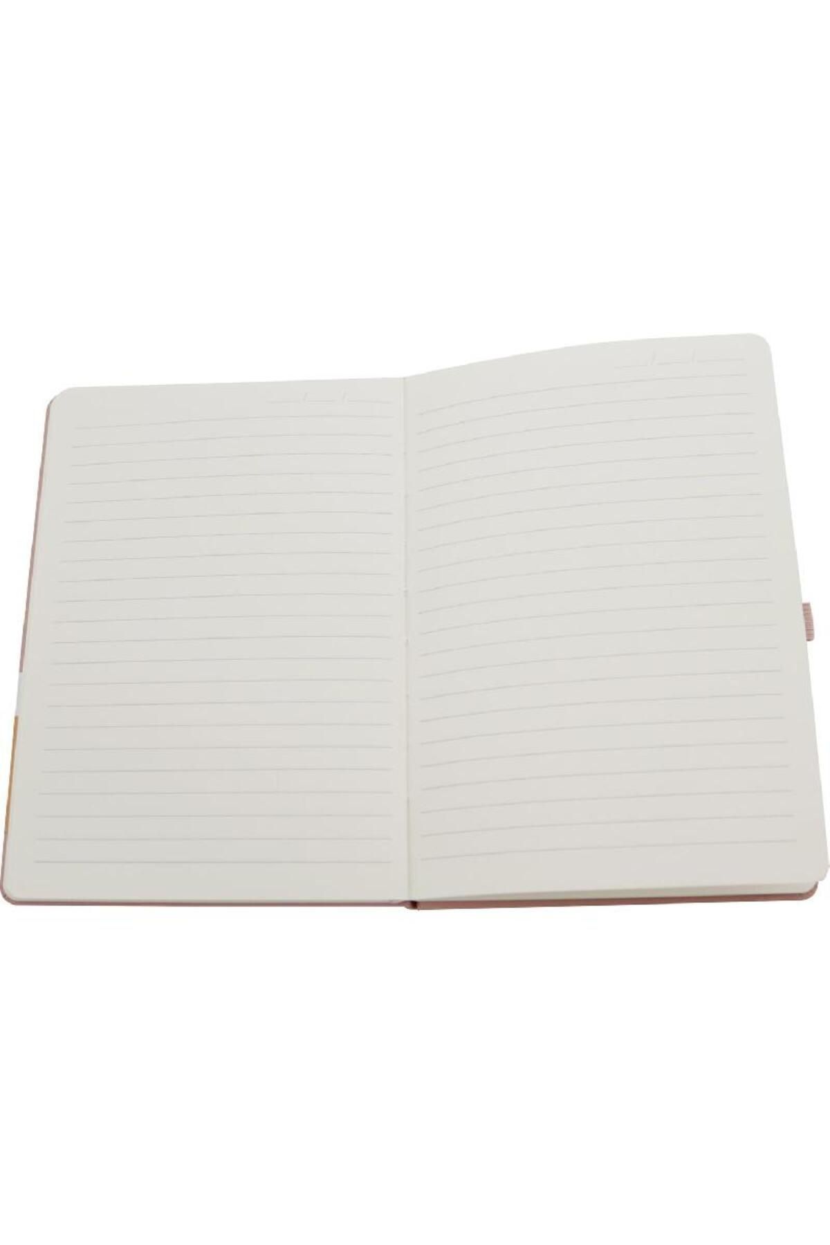 Roco-Embossed Notebook with Elastic Band – 14 x 20 cm, 160 Pages, Lined, Peach 2