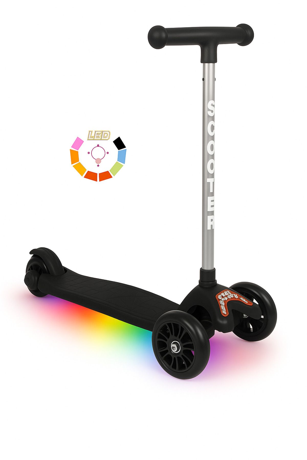 Tois LED Işıklı Lumi Scooter – Direksiyondan Yön Verilebilen, Yükseklik Ayarlı 3 Tekerlekli Çocuk Scooter