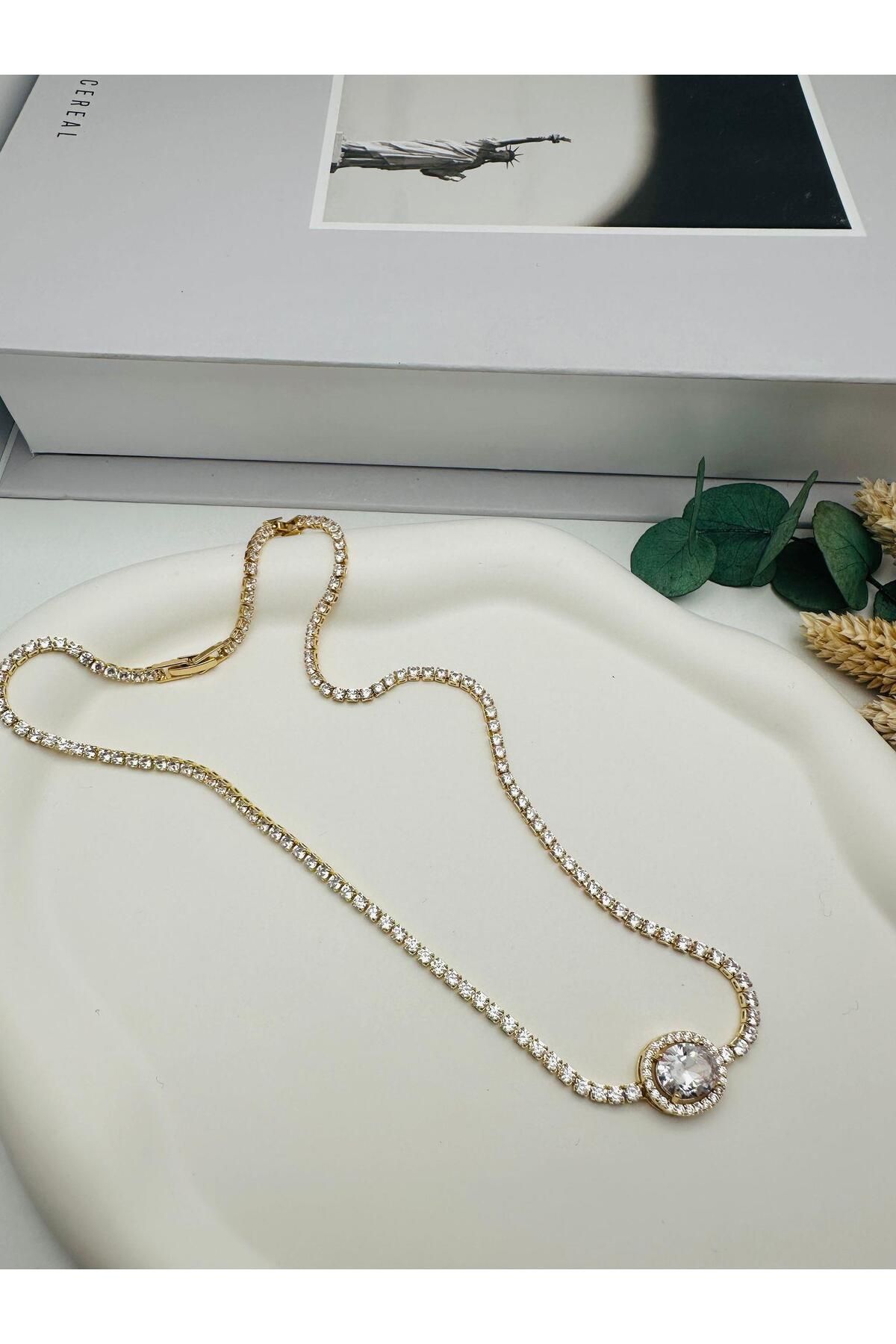 HEDİYELANDY Su Yolu Çelik Kolye (Gold) 0106326