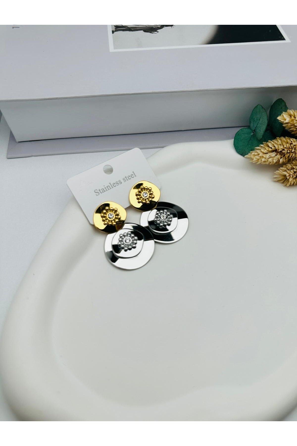 HEDİYELANDY Çelik Küpe (Gold) Kp517