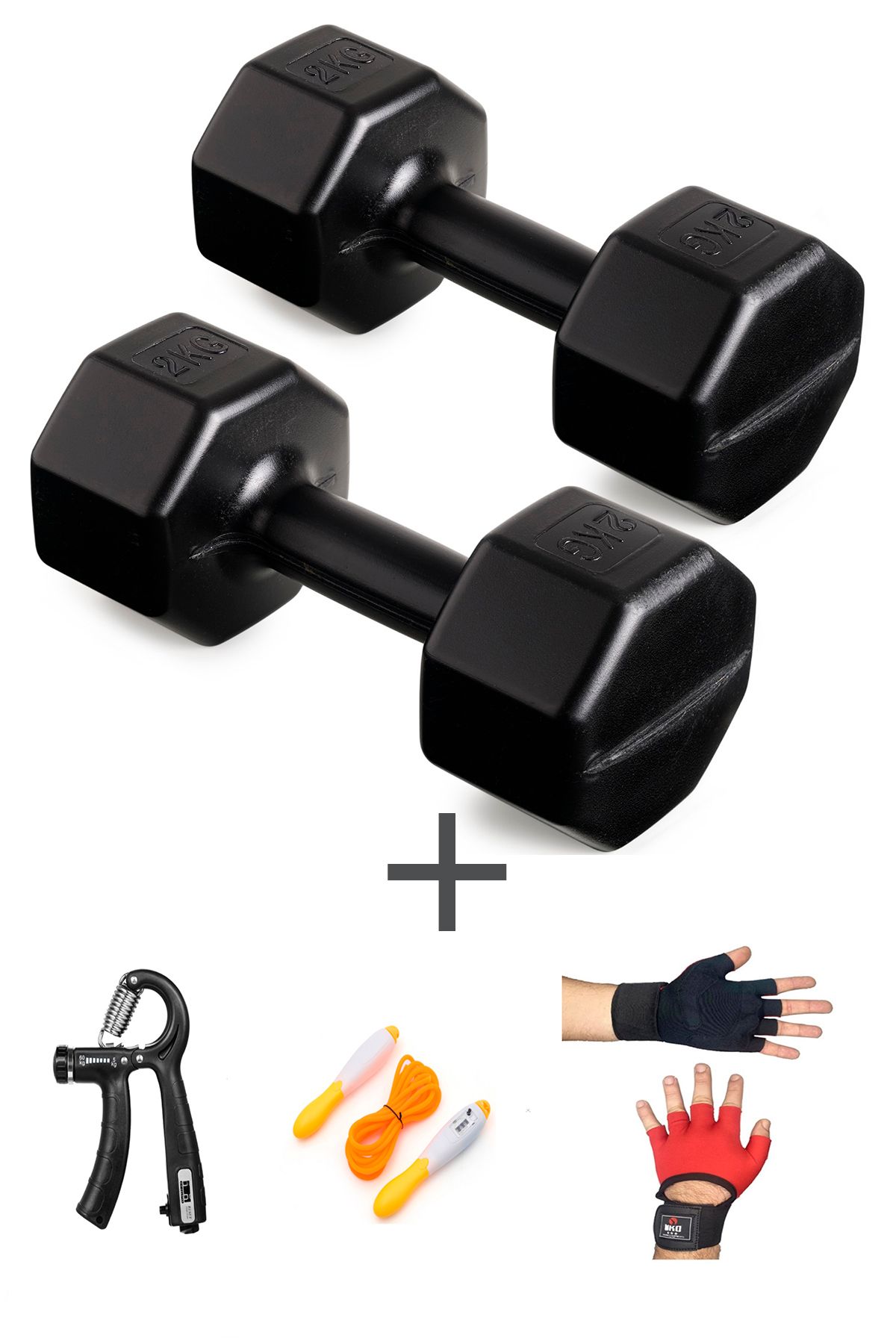 Besinistanbul PS SPOR 2 KG DAMBIL SET(2KG 2 ADET DAMBIL) +BODY ELDİVEN SAYAÇLI AYARLANABİLİR EL YAYI VE ATLAMA İPİ