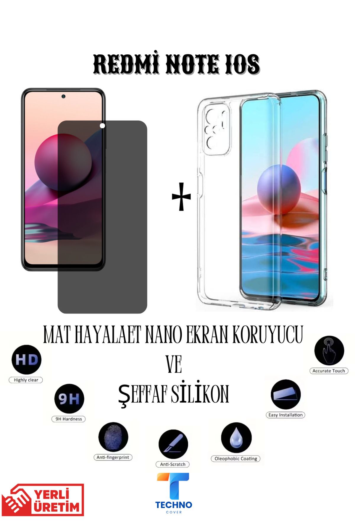foxpower Redmi Note 10s Mat Hayalet Nano Ekran Koruyucu Ve Şeffaf Kılıf 2li Avantajlı Paket