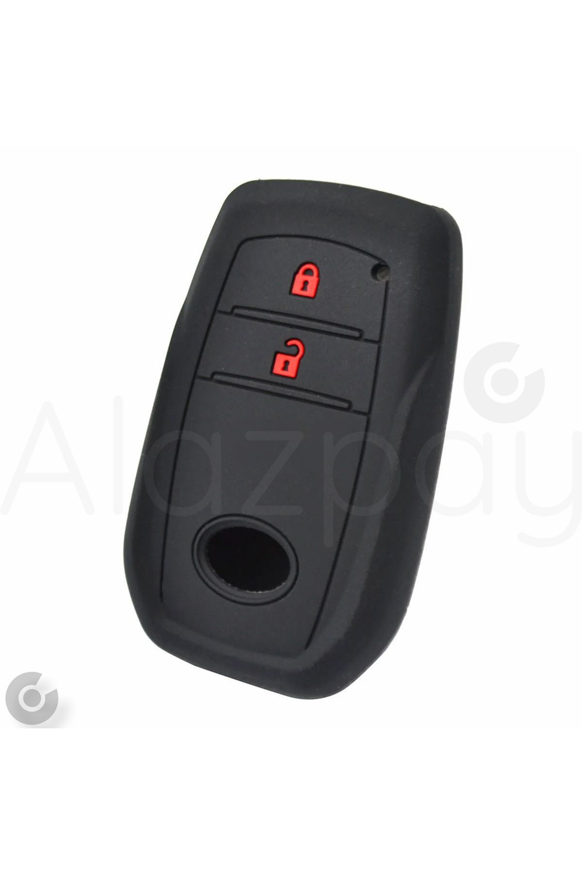 Alazpay Toyota Corolla Cross Yaris Cross CH-R Hilux Uyumlu Silikon Anahtar Kılıfı (Siyah Kırmızı - 1 Adet)