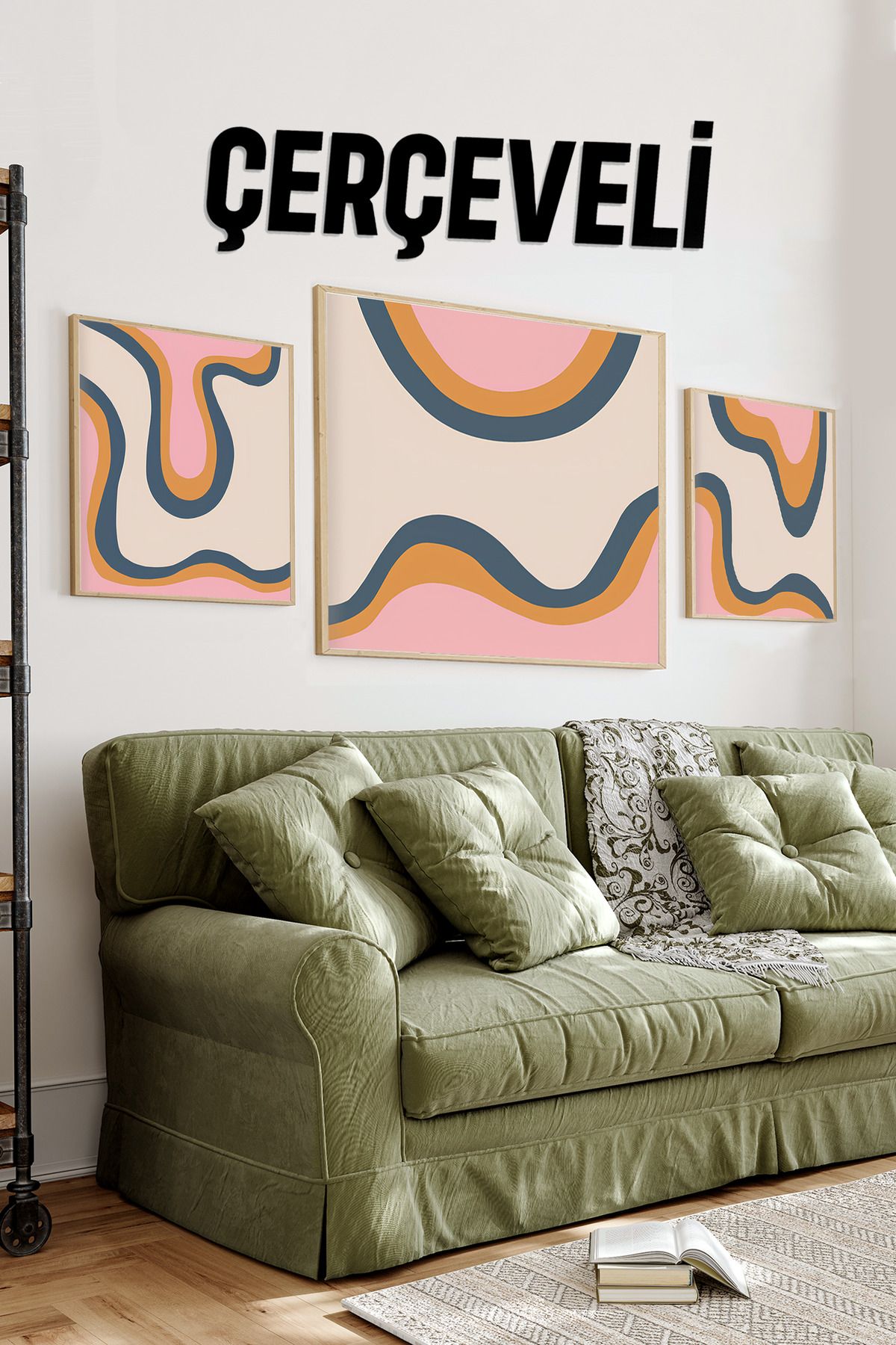 kutuTR Ahşap Çerçeveli Mdf Tablo Seti Matisse, Bohem, Kusama Salon Ve Oturma Odası İçin 424 Serisi