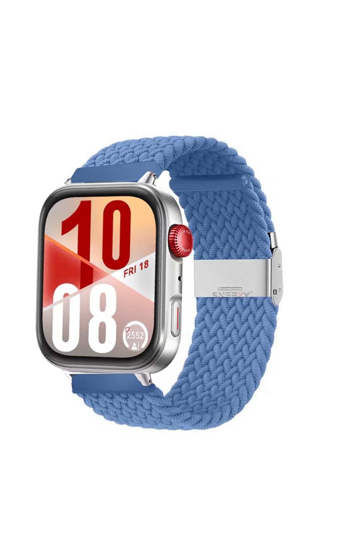 Sneezy Huawei Watch Fit 4 Fit 4 Pro İle Uyumlu Metal Klipsli Solo Fiberlink Yumuşak Kumaş Örgü Kordon