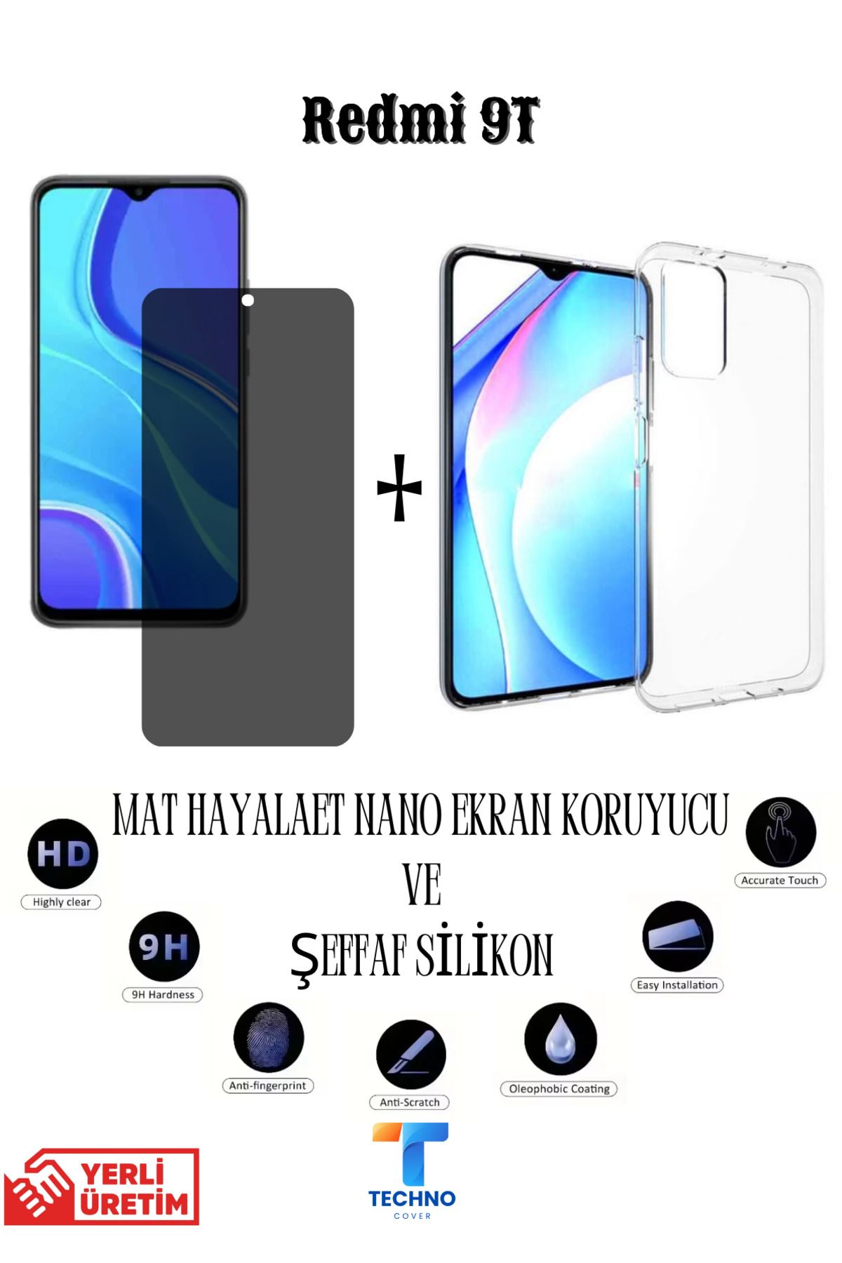 foxpower Redmi 9t Mat Hayalet Nano Ekran Koruyucu Ve Şeffaf Kılıf 2li Avantajlı Paket