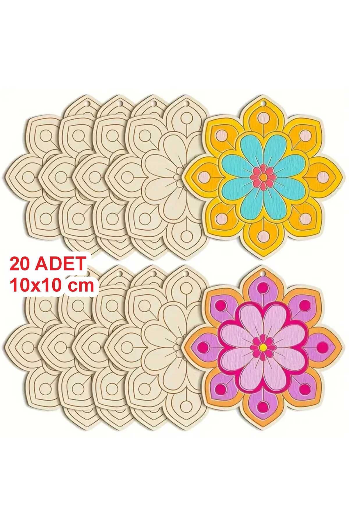 BİR LAZER 10 Ad Mandala Ahşap Boyama Otonom Gelişim Çocuk Etkinliği Çocuk Gelişimi