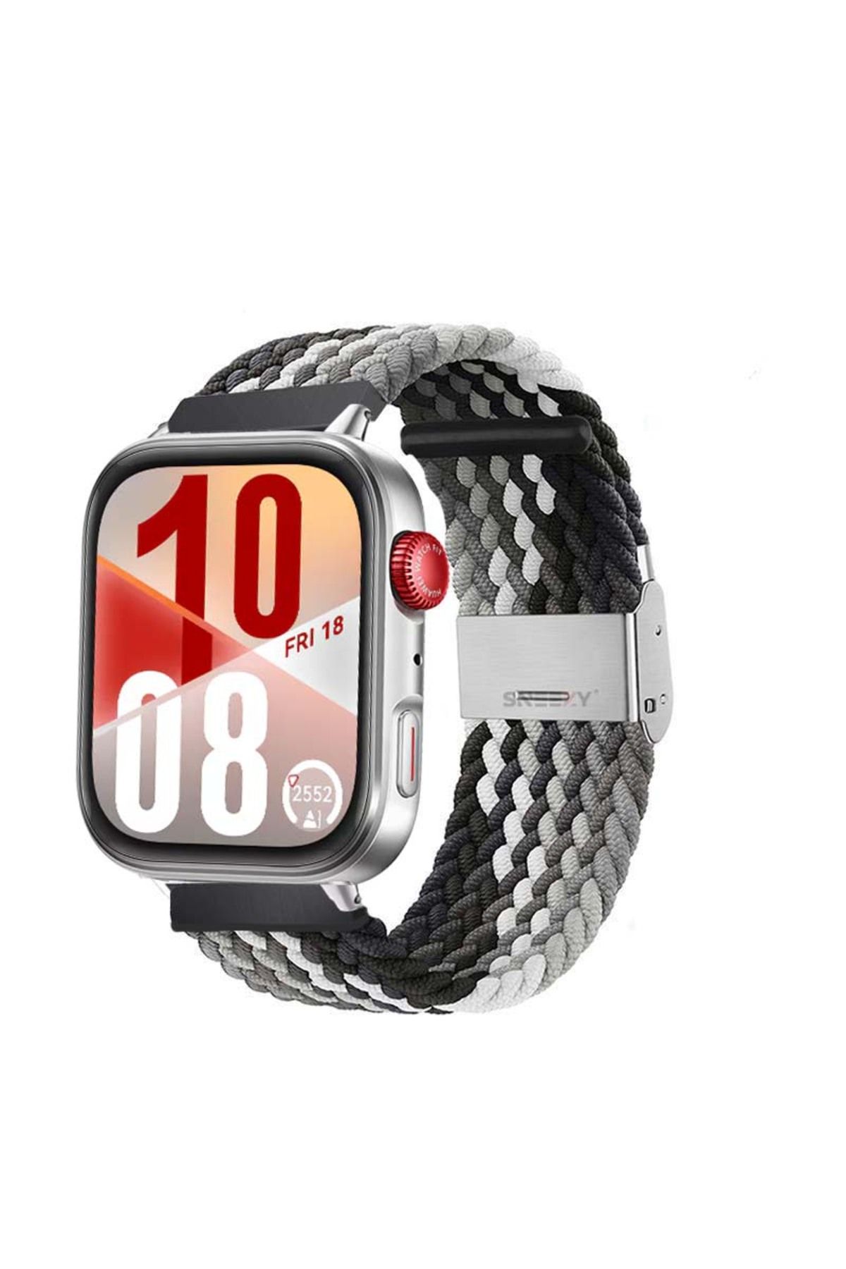 Sneezy Huawei Watch Fit 4 Fit 4 Pro İle Uyumlu Metal Klipsli Solo Fiberlink Yumuşak Kumaş Örgü Kordon