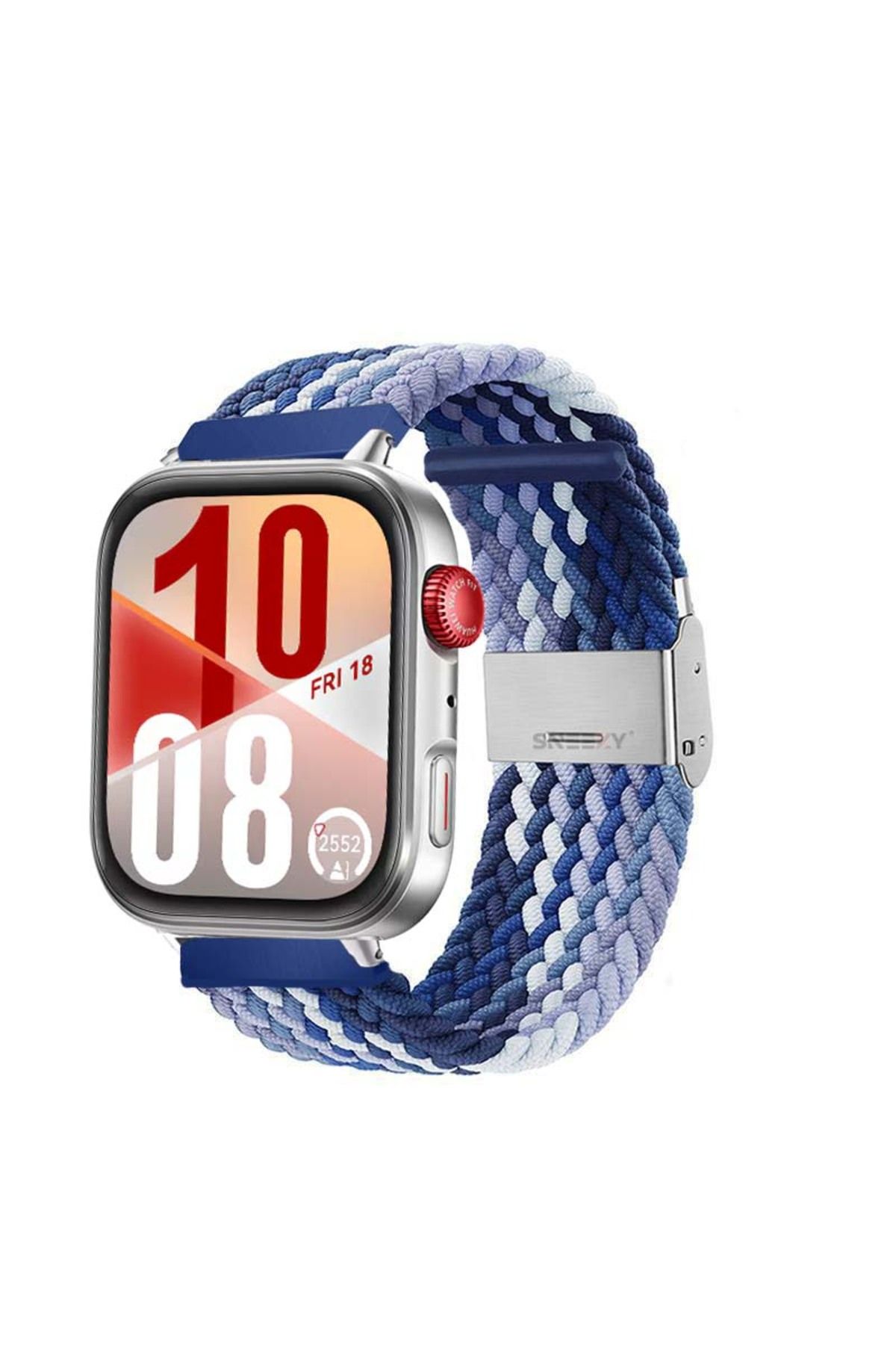 Sneezy Huawei Watch Fit 4 Fit 4 Pro İle Uyumlu Metal Klipsli Solo Fiberlink Yumuşak Kumaş Örgü Kordon