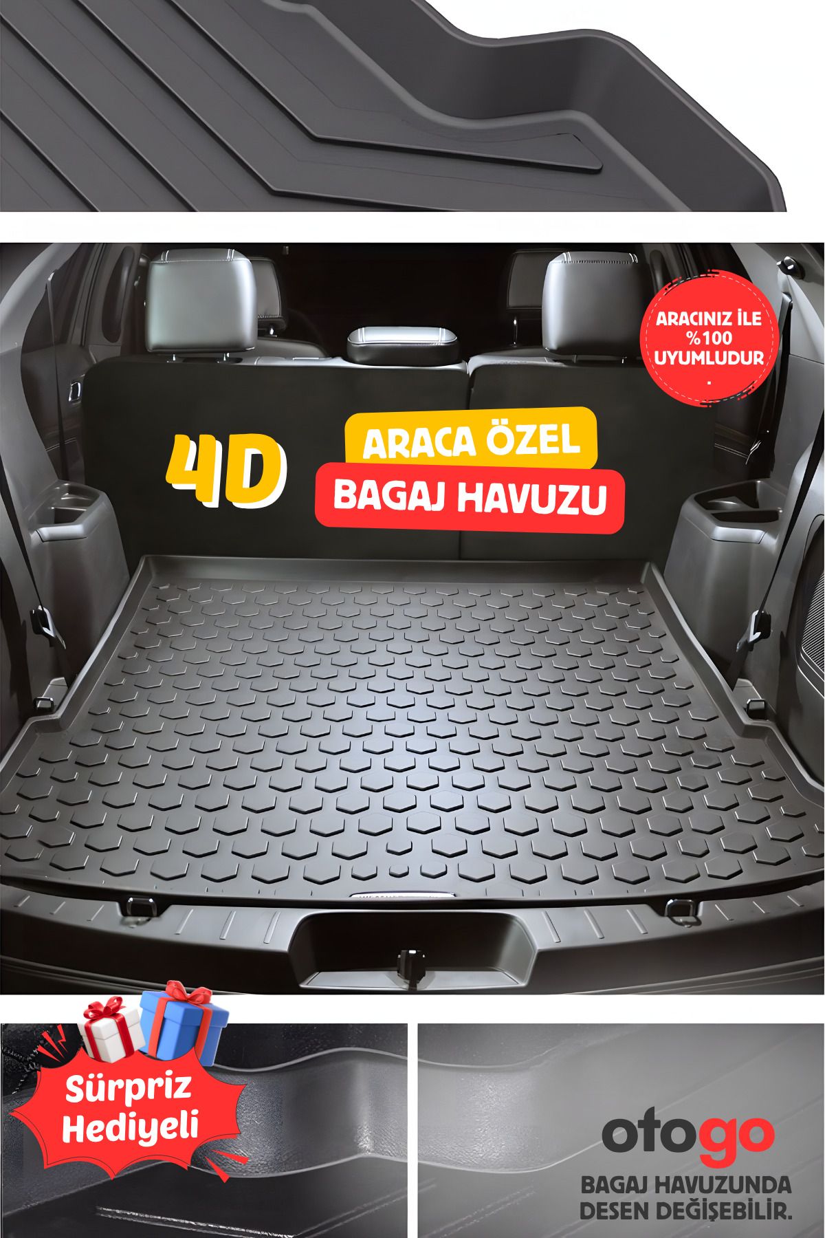 Otogo VOLKSWAGEN POLO V HB ÜST BAGAJ 2010-2017 Arası Birebir Uyumlu 4D Bagaj Havuzu