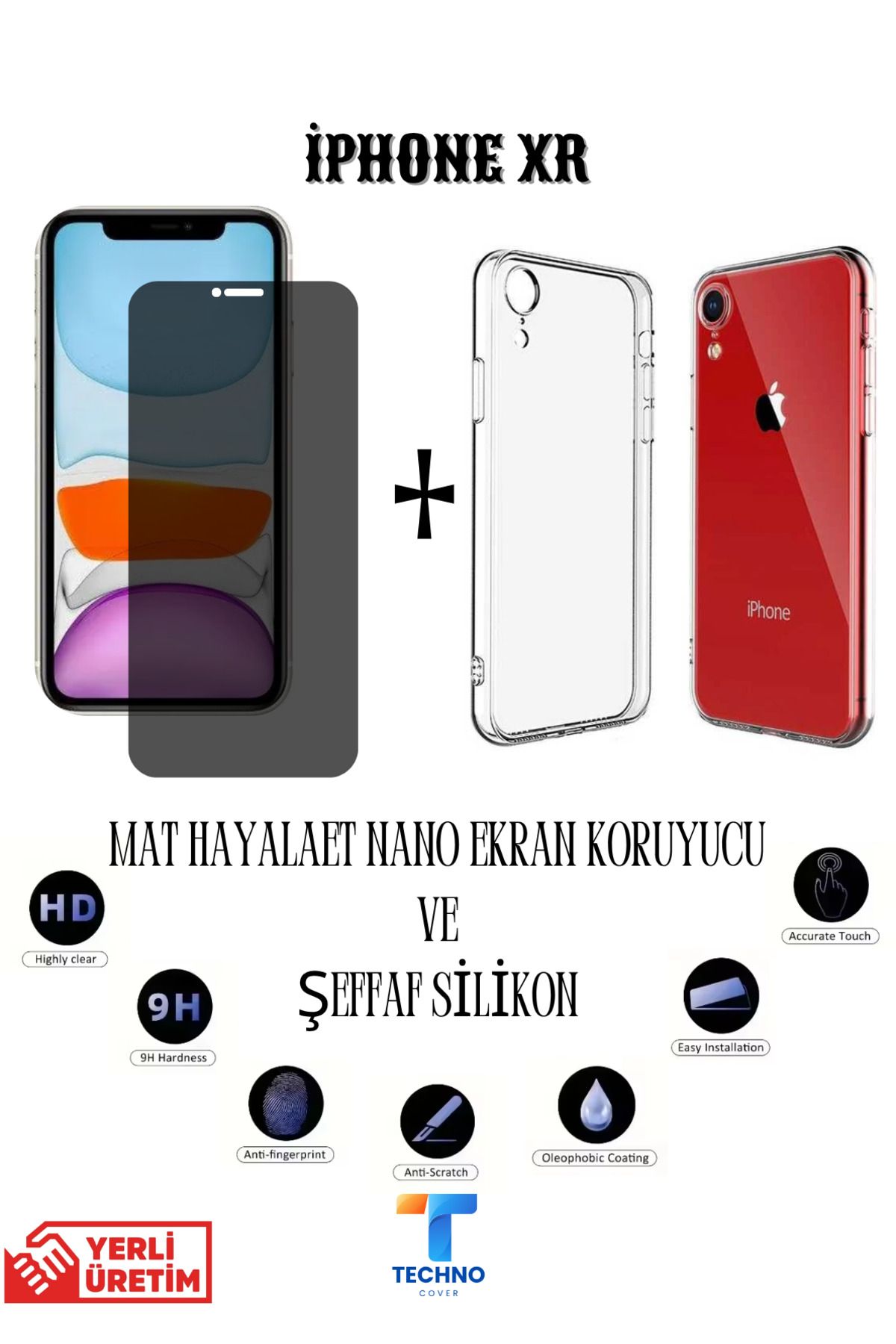 foxpower İphone Xr Mat Hayalet Nano Ekran Koruyucu Ve Şeffaf Kılıf 2li Avantajlı Paket
