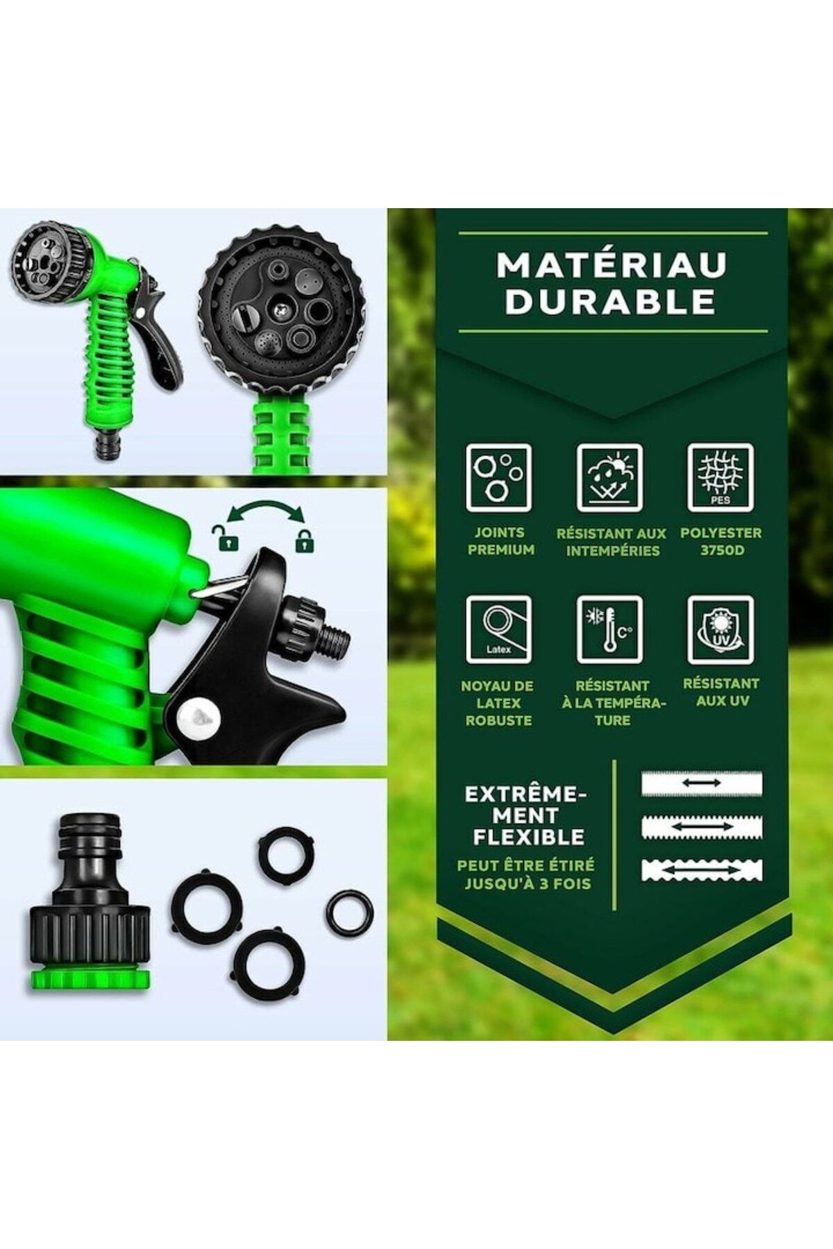 OEM-Flexible and Expandable Garden Hose, 7 Functions, 10m - 30m, Latex Material, Set 3