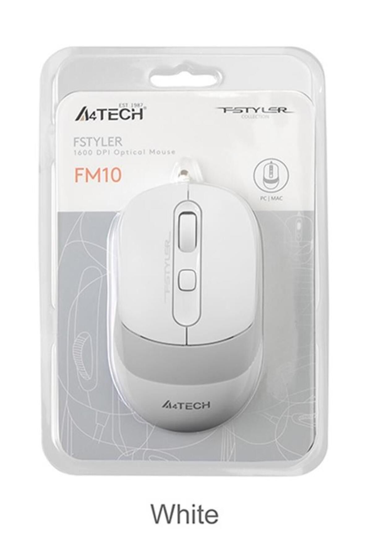 Vobotek Teknoloji A4 Tech Fm10 Usb Fstyler Beyaz Optik 1600 Dpı Mouse
