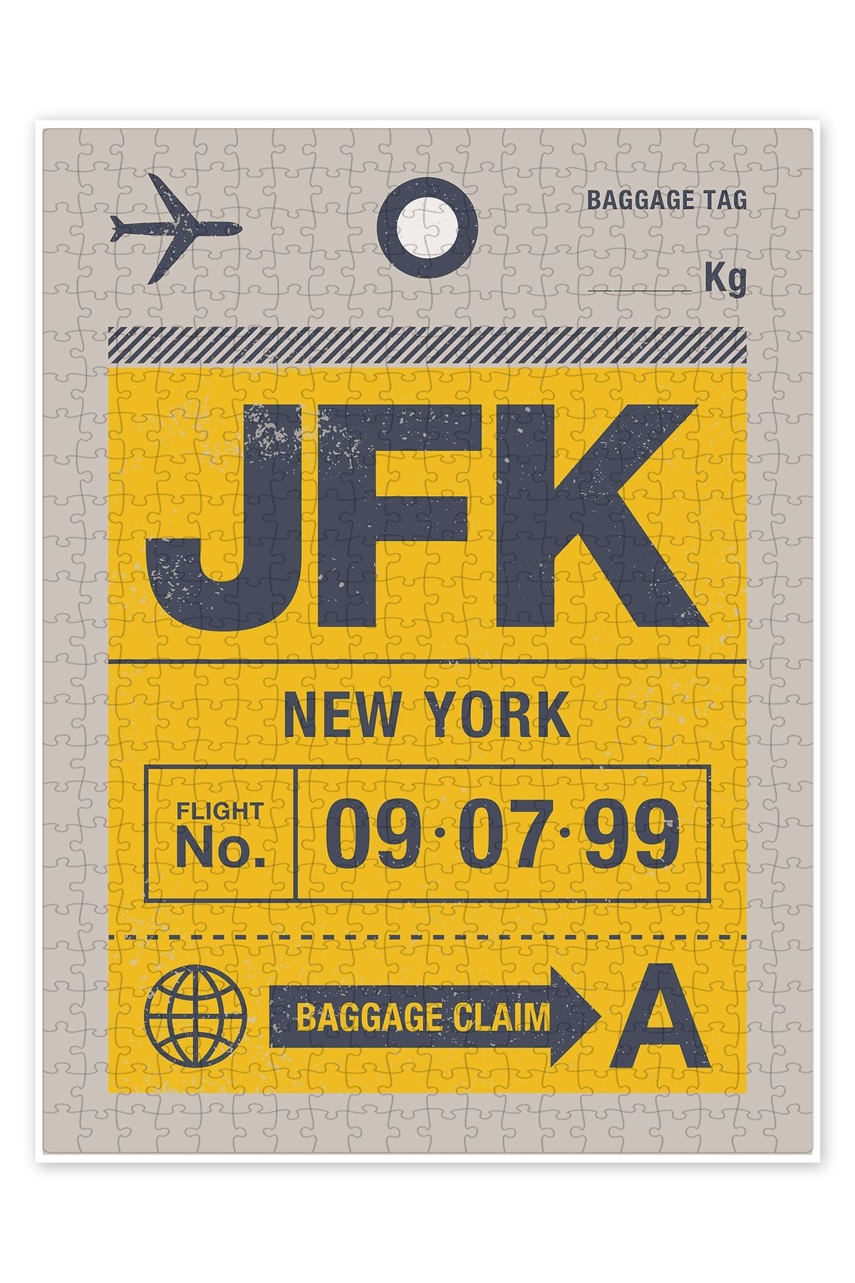 Jeronkarji New York seyahat etiketi 500 Parça Puzzle Yapboz Şehir Manzara Temalı Hobilik