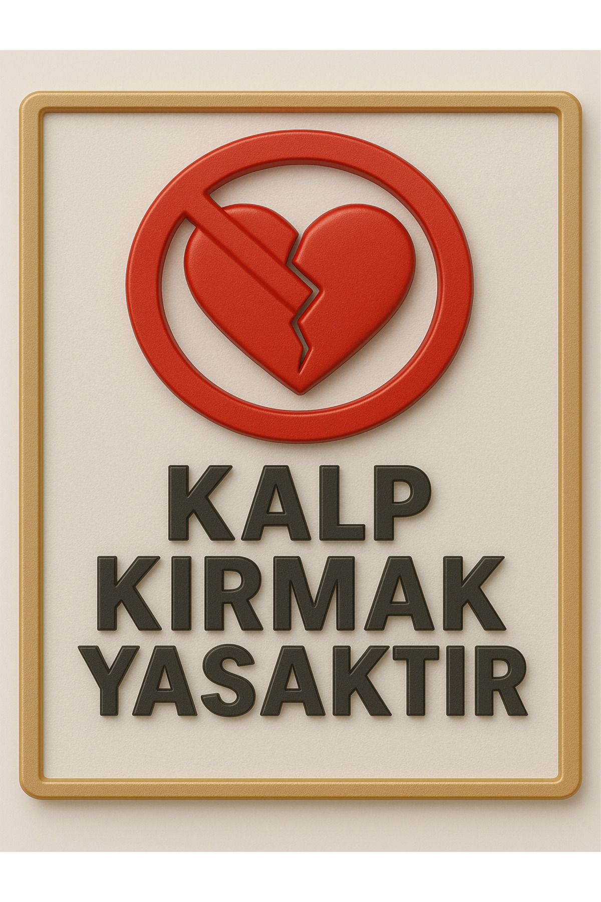 sıradışıhediyem KALP KIRMAK YASAKTIR UYARI LEVHASI 20X15CM METAL