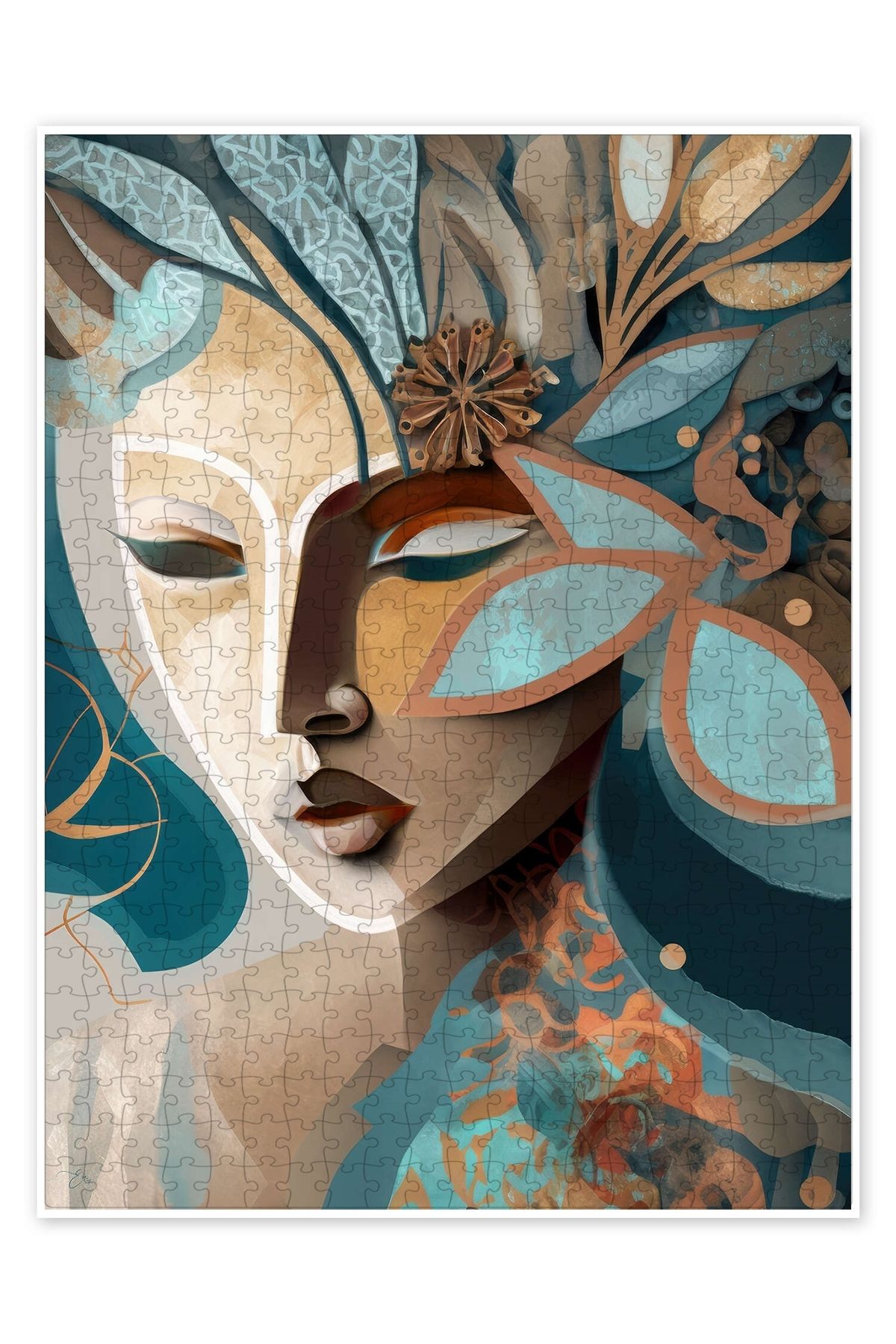 Jeronkarji ya 500 Parça Puzzle Yapboz Bohem Soyut Sanat Temalı