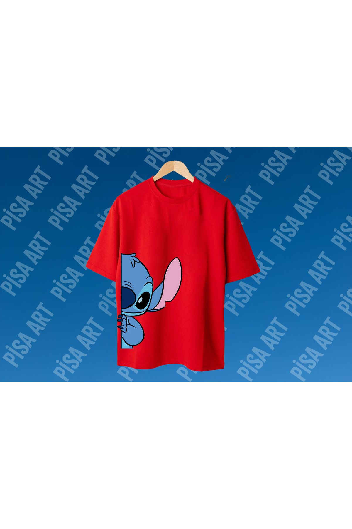Pisa Art Stitch Yan Baskılı Özel Tasarım Unısex T-Shırt