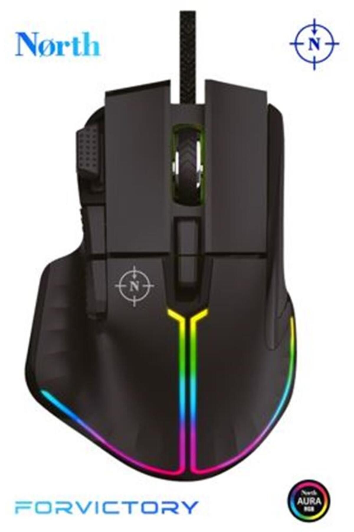 Vobotek Teknoloji North Ragnarok RGB 12,800 DPI Profesyonel Makrolu Oyuncu Mouse