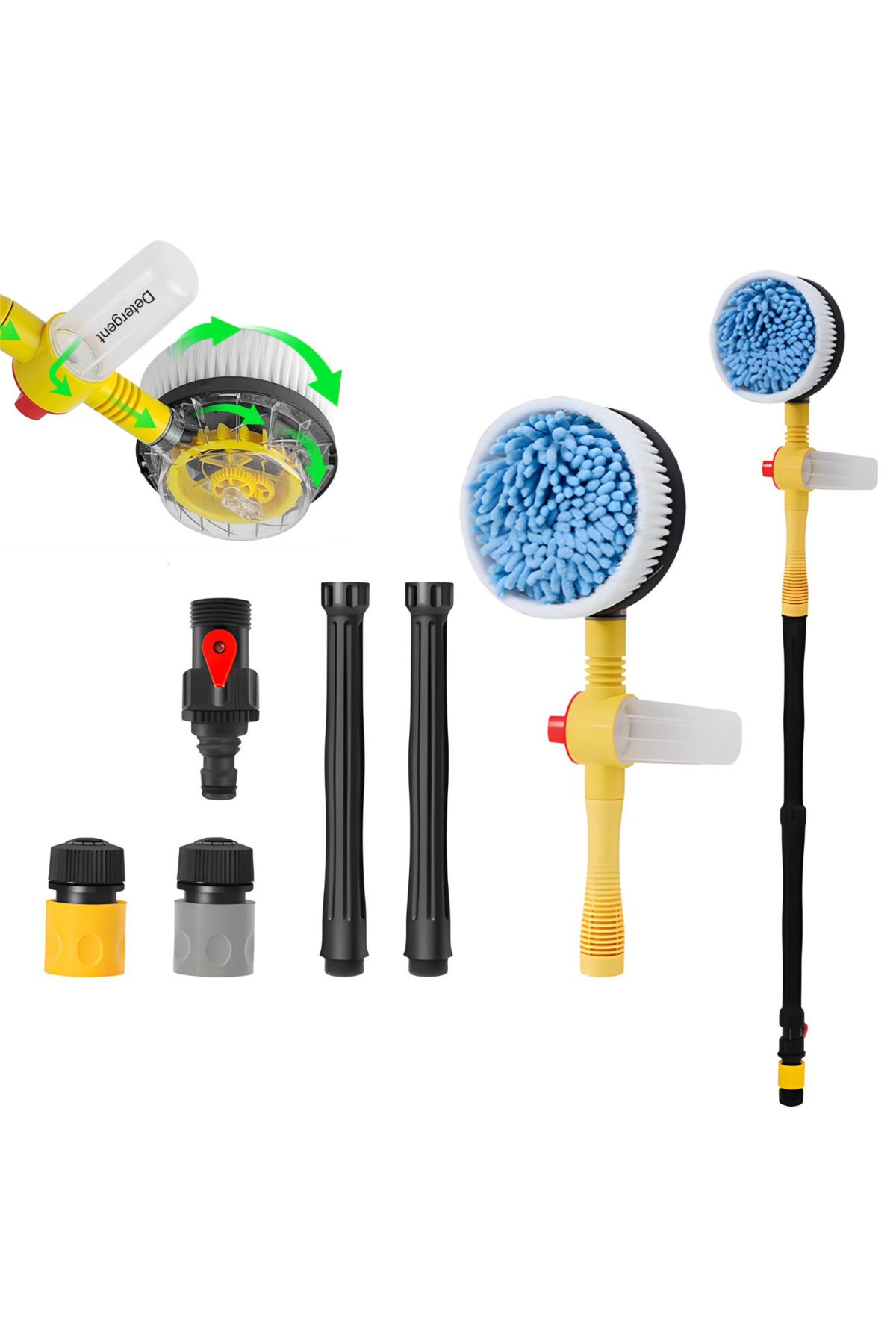 Generic-APF® Car Wash Rotating Brush – Automatic Foaming, Long Handle 100cm 15