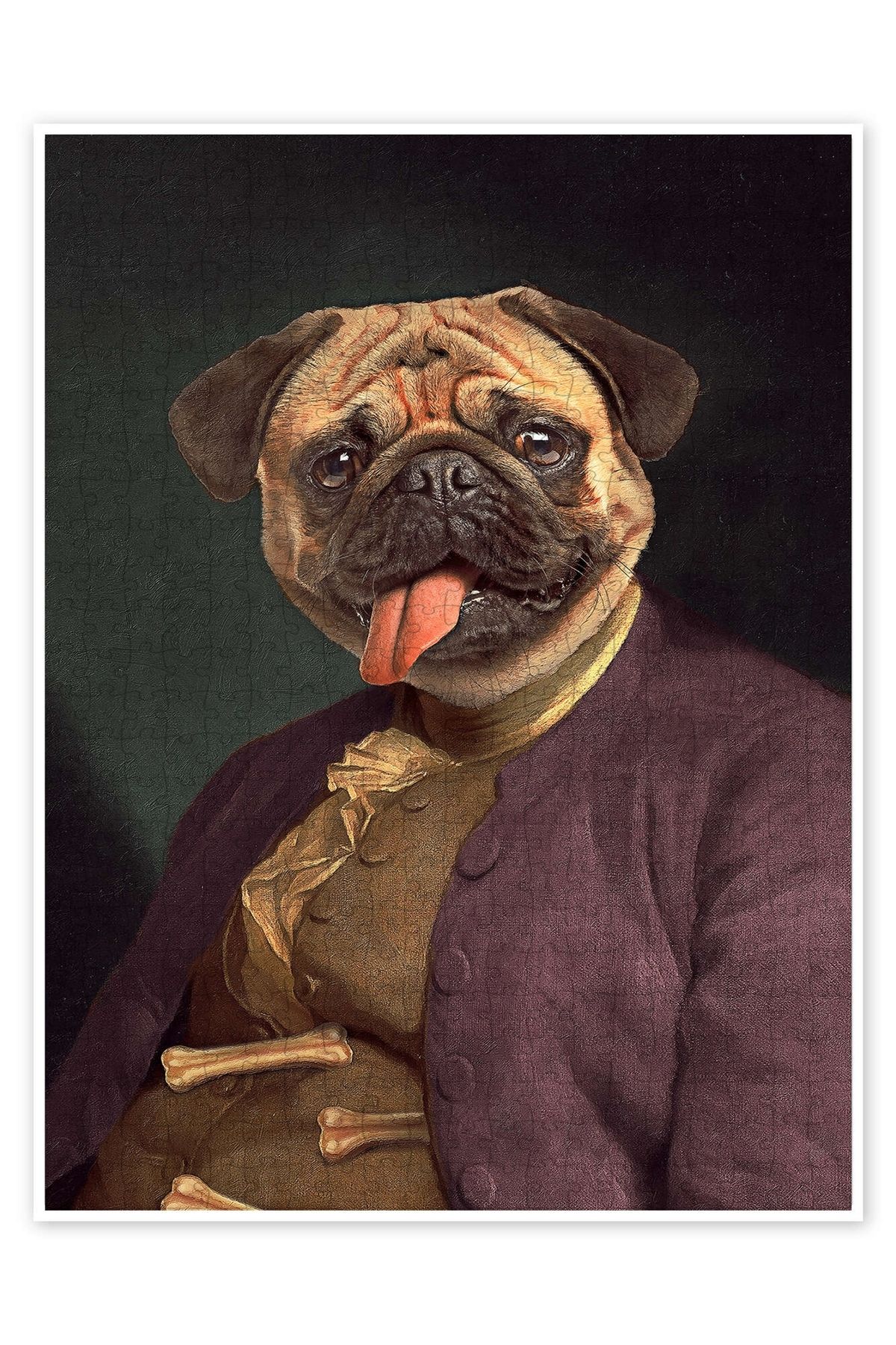 Jeronkarji Benjamin Pug 500 Parça Puzzle Yapboz Kedi Köpek Temalı Doğa ve Orman Hayvanları