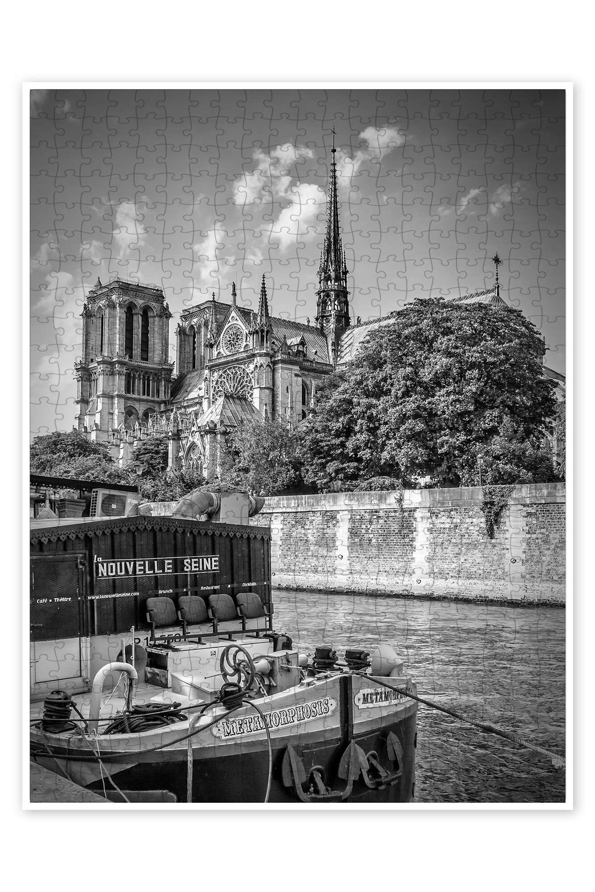 Jeronkarji Notre Dame & Seine Nehri, Paris 500 Parça Puzzle Yapboz Şehir Manzara Temalı Hobilik