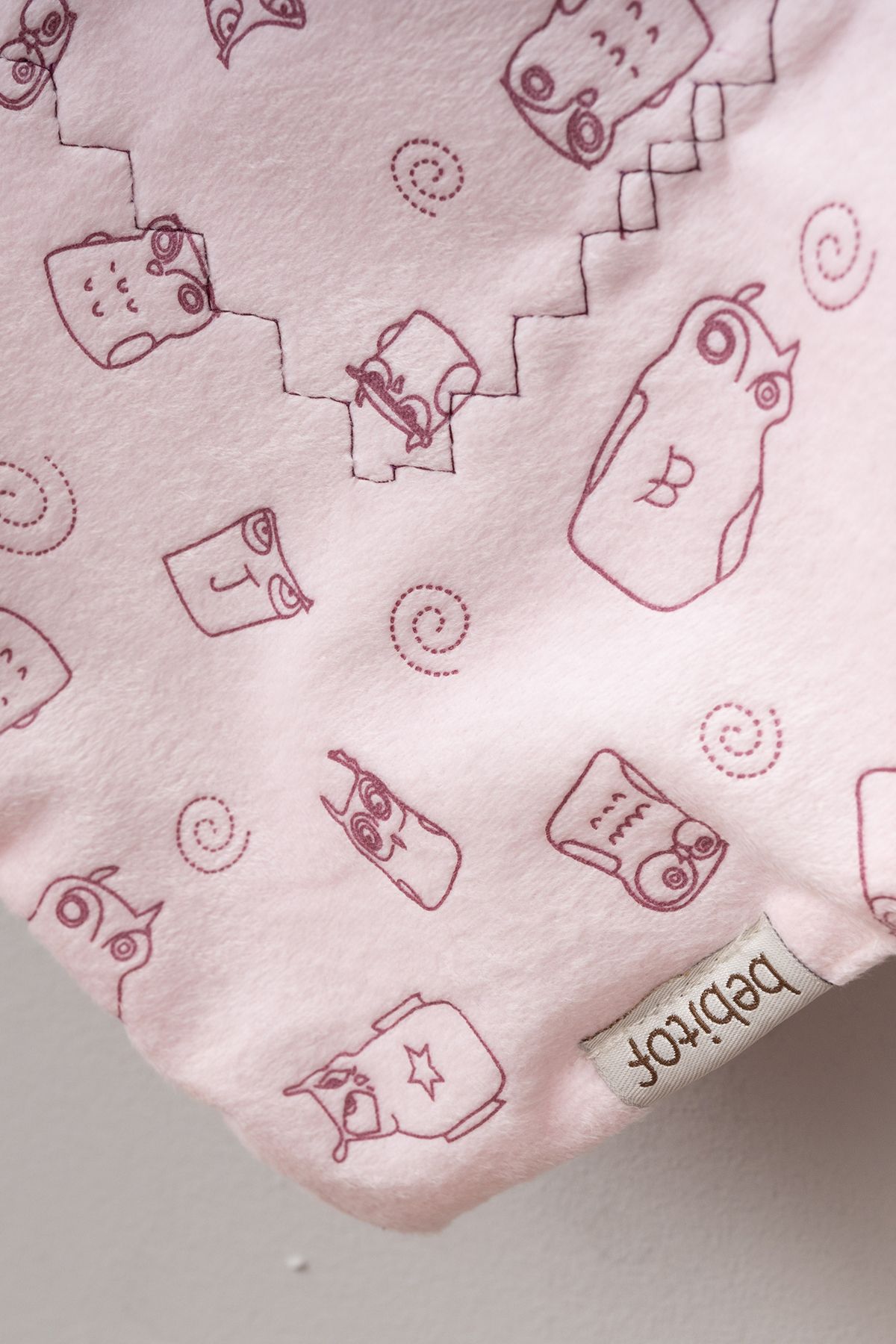 mia mia-Owl Patterned Double Layer Plush Blanket 90X105Cm 3