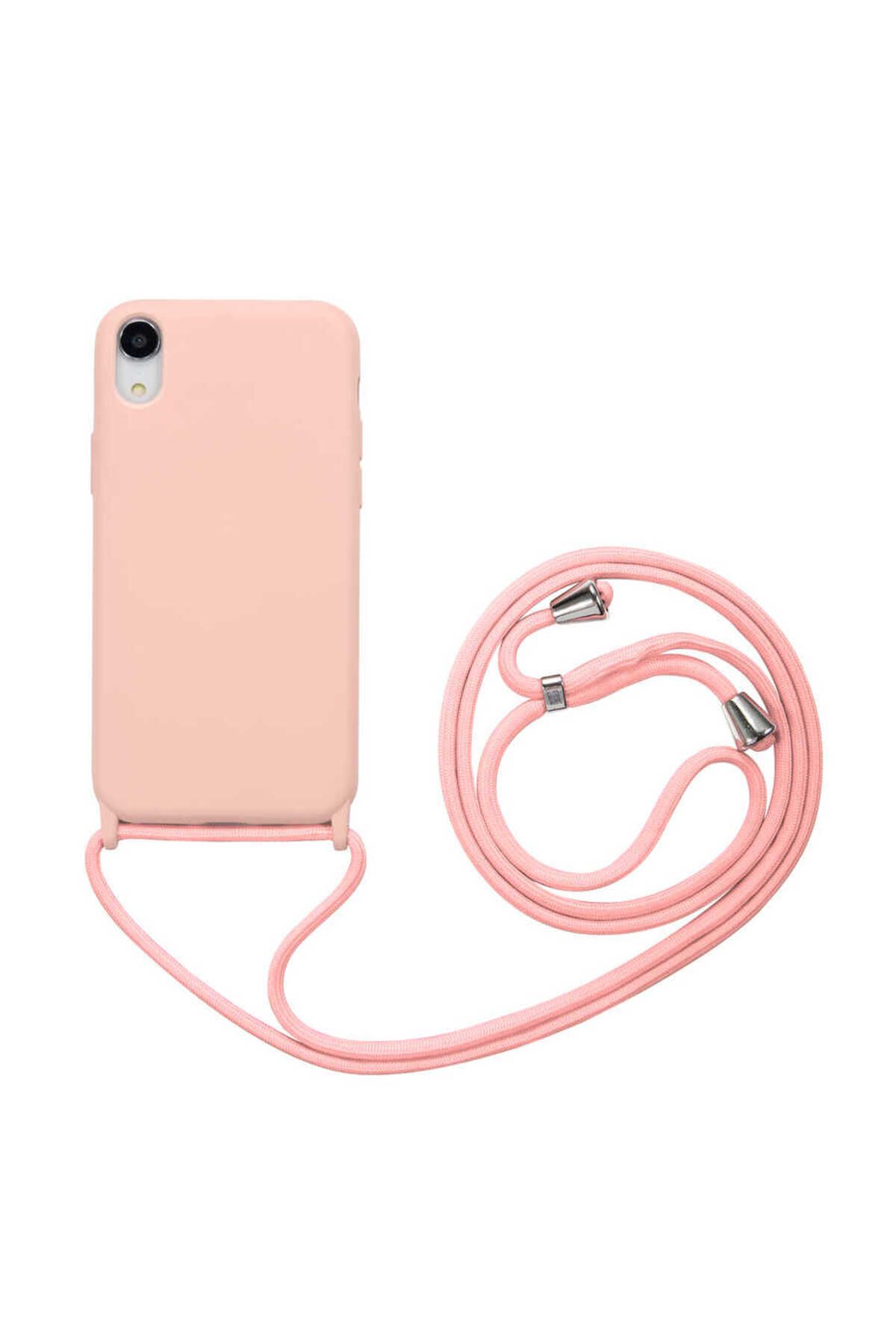 Ehr. İPhone XR ile Uyumlu Ropi İpli Silikon İçi Kadife Korumalı Kılıf
