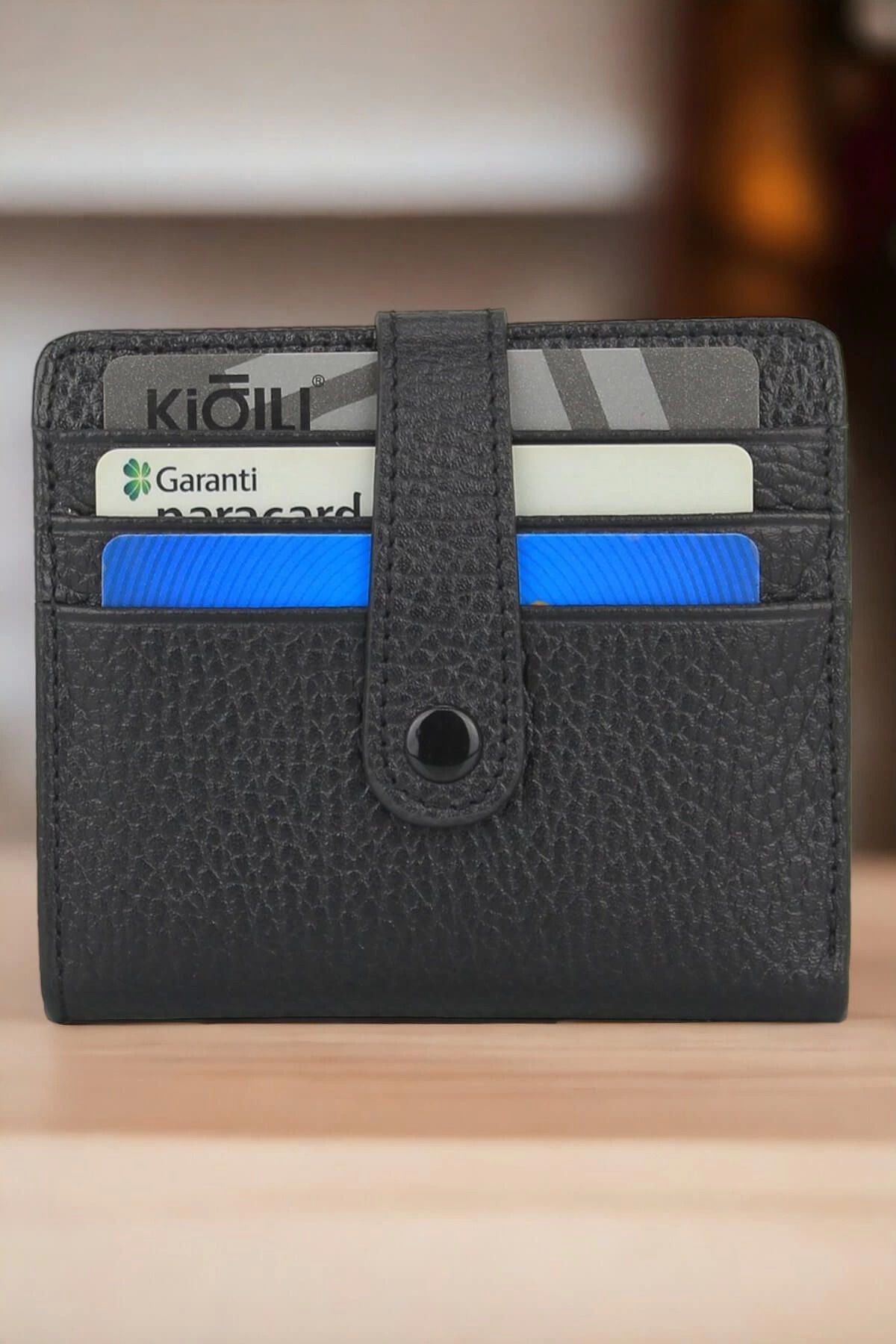 TB Terzi Bey Hakiki Deri Unisex Slim Kartlık Siyah Cüzdan