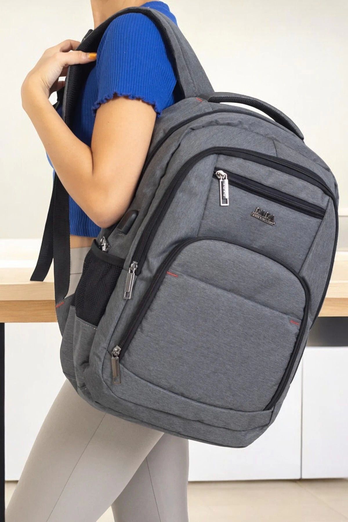 TB Terzi Bey Büyük Boy Su Geçirmez 15,6 inç Antrasit Notebook Laptop Sırt Çantası
