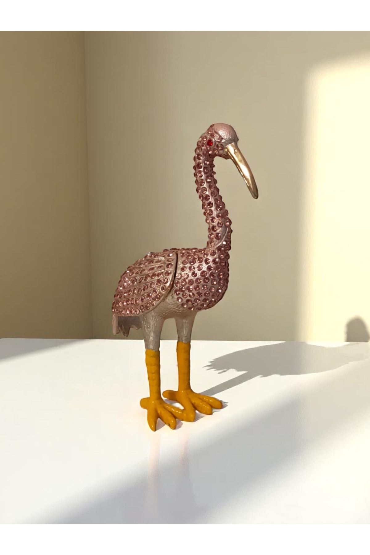 Land of Souvenir Zirkon Taşlı ve Mıknatıslı Metal Kapaklı Flamingo Dekoratif Obje ve Biblo