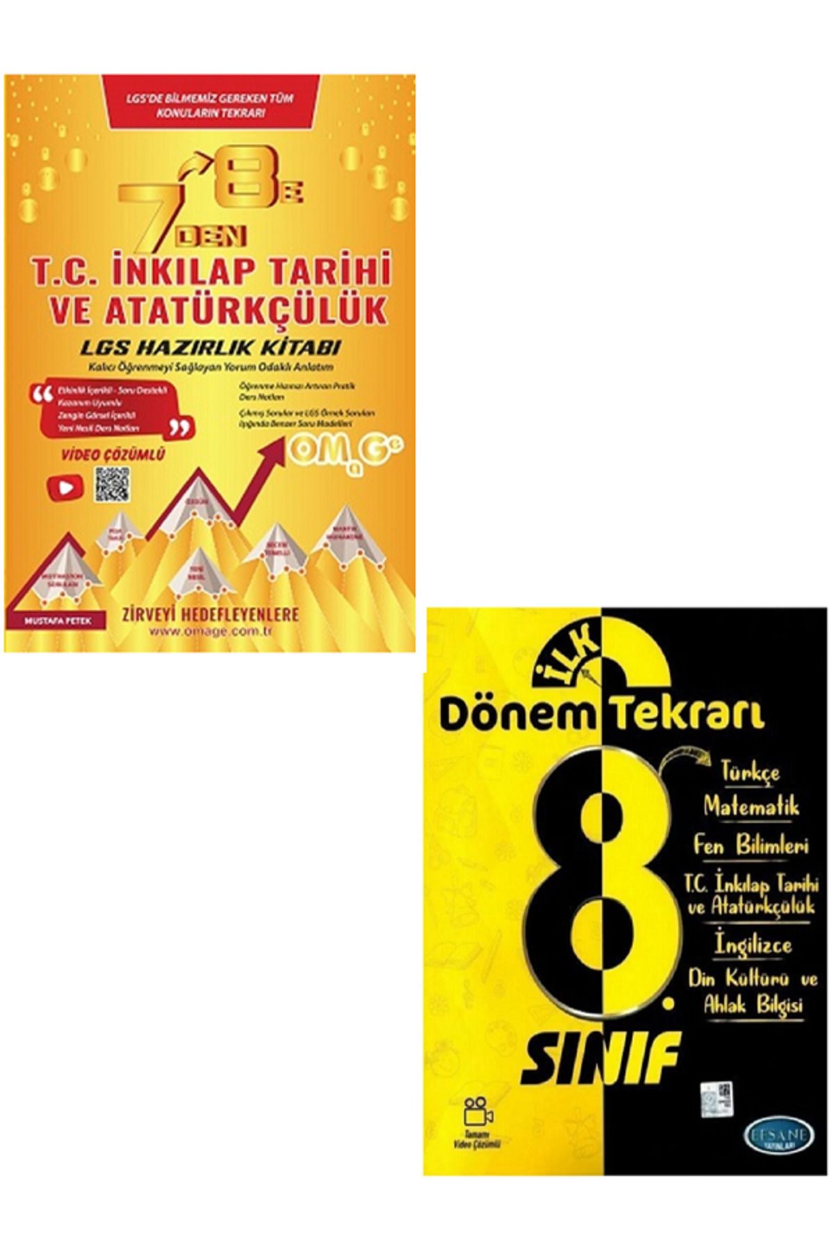 Efsane Yayınları Nartest Omega 7'den 8'e İNKILAP TARİHİ Hazılık Kitabı + İLK Dönem Tekrarı Tüm Dersler / 2 KİTAP