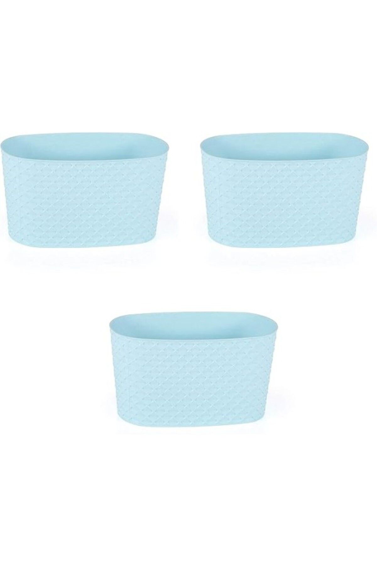 ShopZum Dekoratif Kapadokya Saksı (Pastel Mavi) 3 Adet