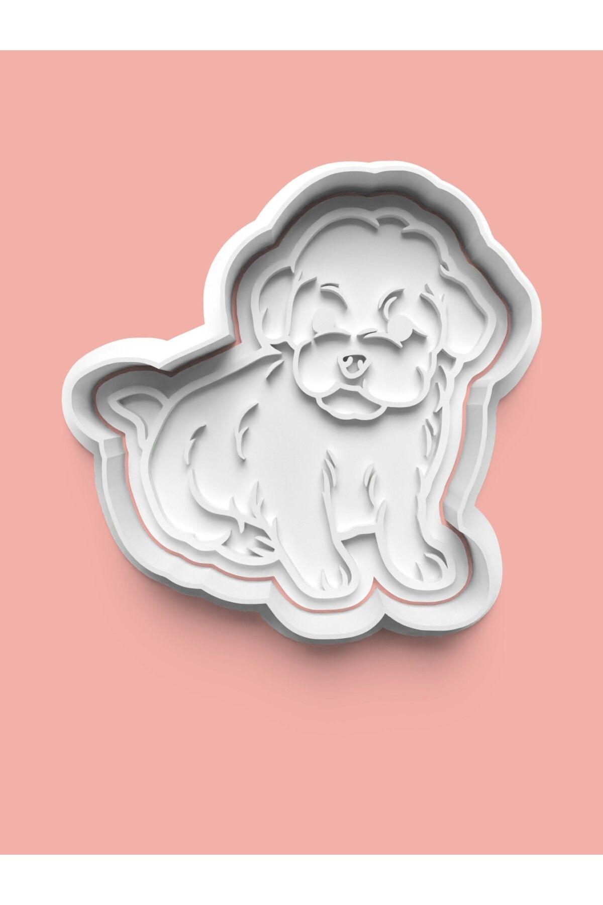 AKTASTORE Bichon Frise Köpek Figürü Kurabiye Kalıbı Ve Şeker Hamuru Kalıbı