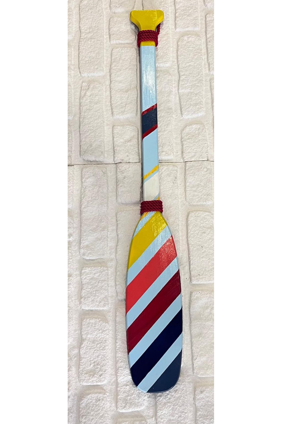 çıpacı Ahşap Denizci Kano Kürek Balıkçı Duvar Dekoru Renkli Çizgili 94 cm