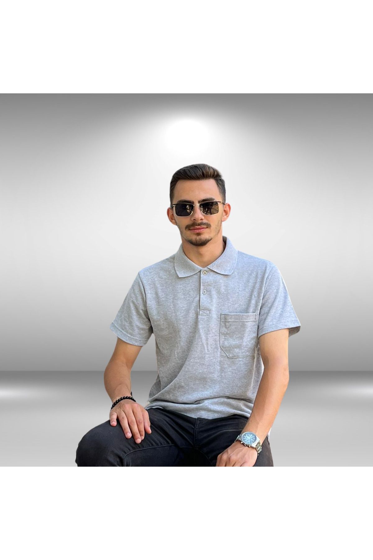 Akay ÜNİSEX POLO YAKA LAKOS SİYAH