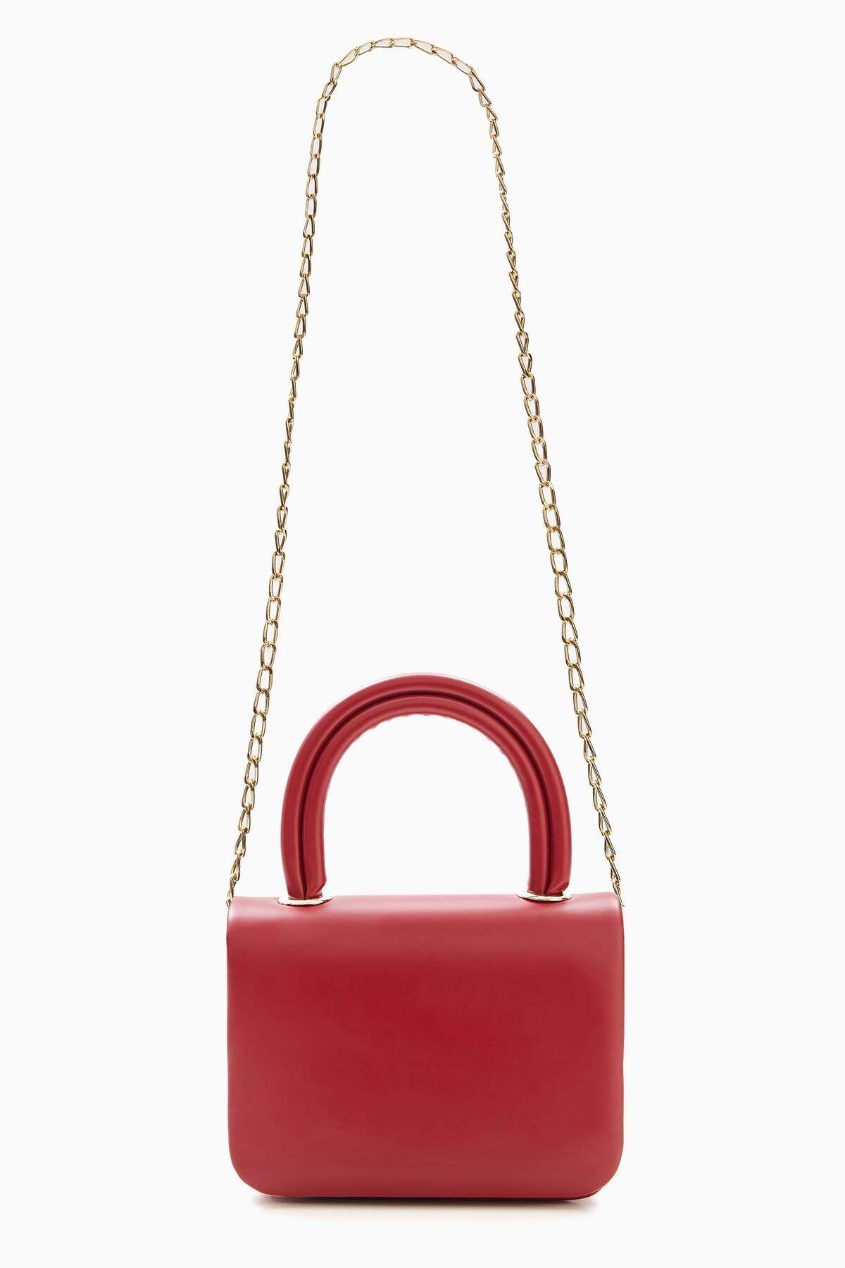 wecre8-Red Mini Top Handle Bag with Chain Strap 3
