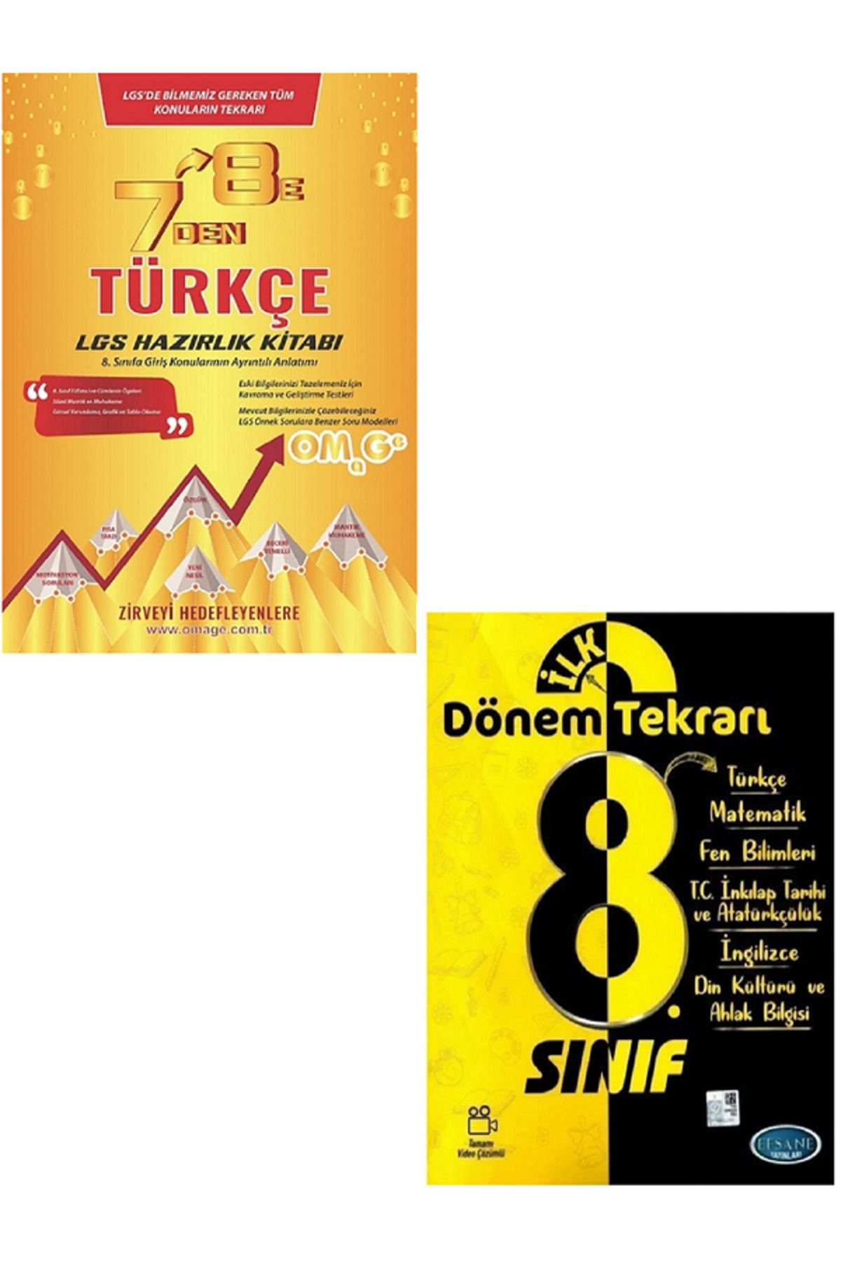 Efsane Yayınları Nartest Omega 7'den 8'e TÜRKÇE Hazılık Kitabı + 8.Sınıf İLK Dönem Tekrarı Tüm Dersler / 2 KİTAP