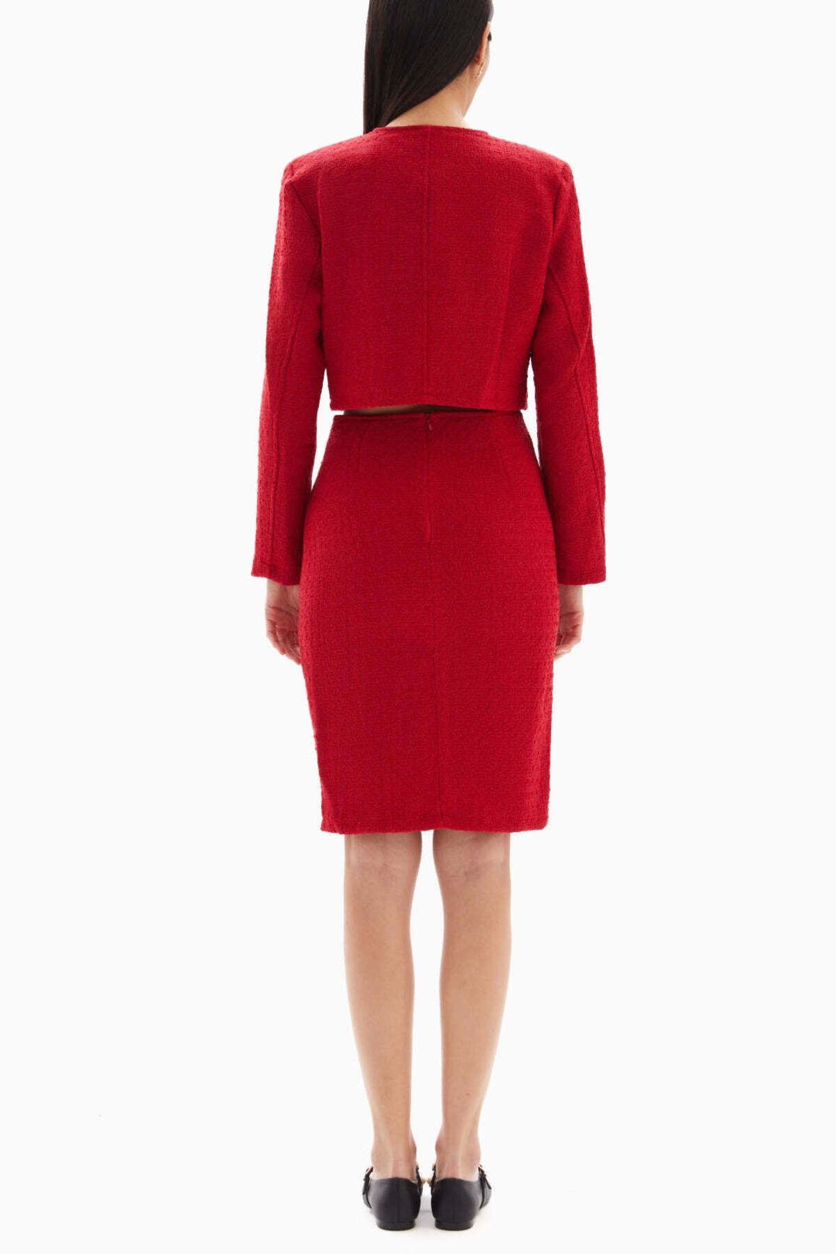 wecre8-Red Buttons Set of Jacket and Skirt By WECRE8 3