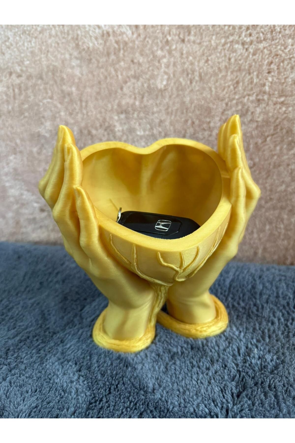 CETOYS 3D DEKORATİF AĞAÇ DESENLİ KALP ELLER VAZO VEYA KAPI GİRİŞİ ANAHTAR VE PARA KASESİ