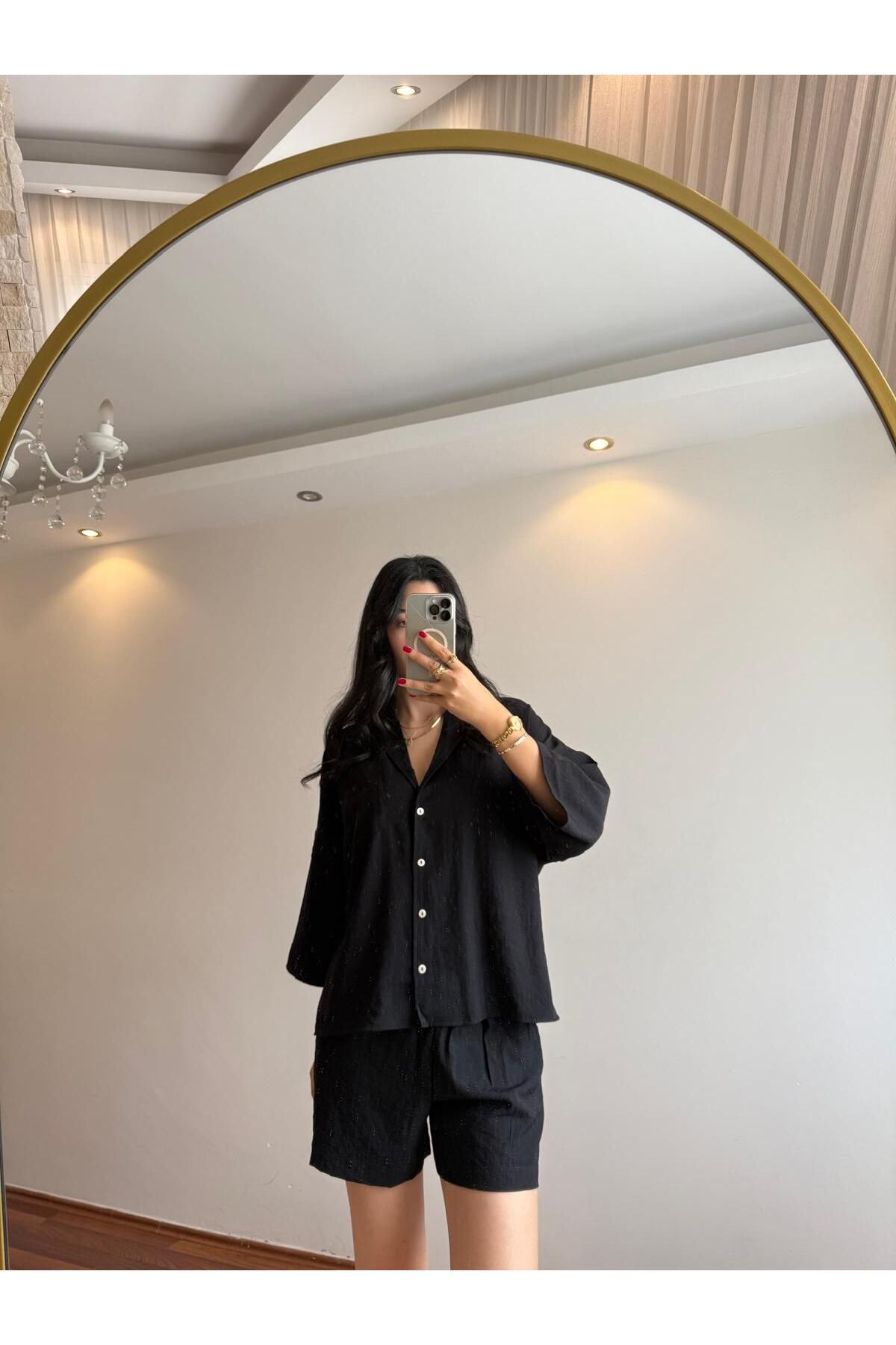 Mihri Atelier Butik SİYAH AYROBİN TAKIM