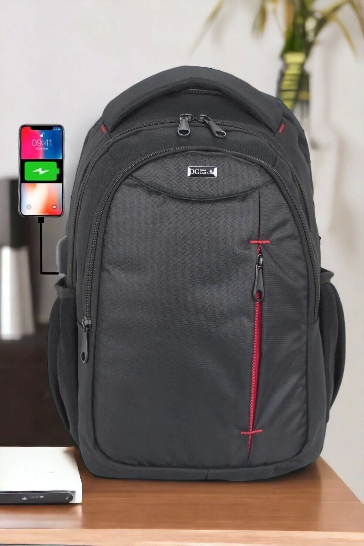 TB Terzi Bey Usb Aparatlı 15,6 Inç Siyah Laptop Sırt Çantası