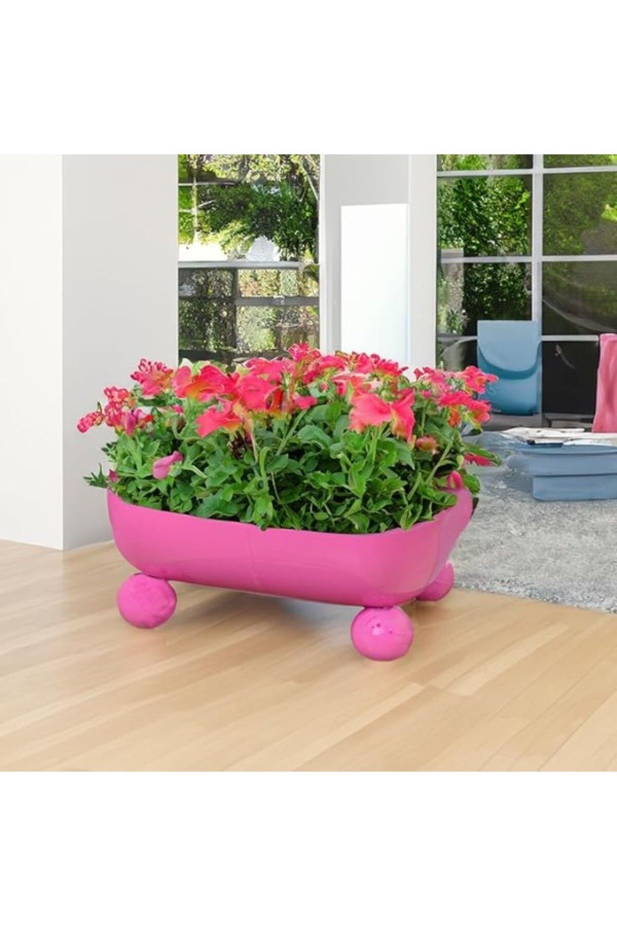 ShopZum Metal Çiçek Bitki Saksısı Dekoratif Saksı Geri Dönüşümden İmal Saksı