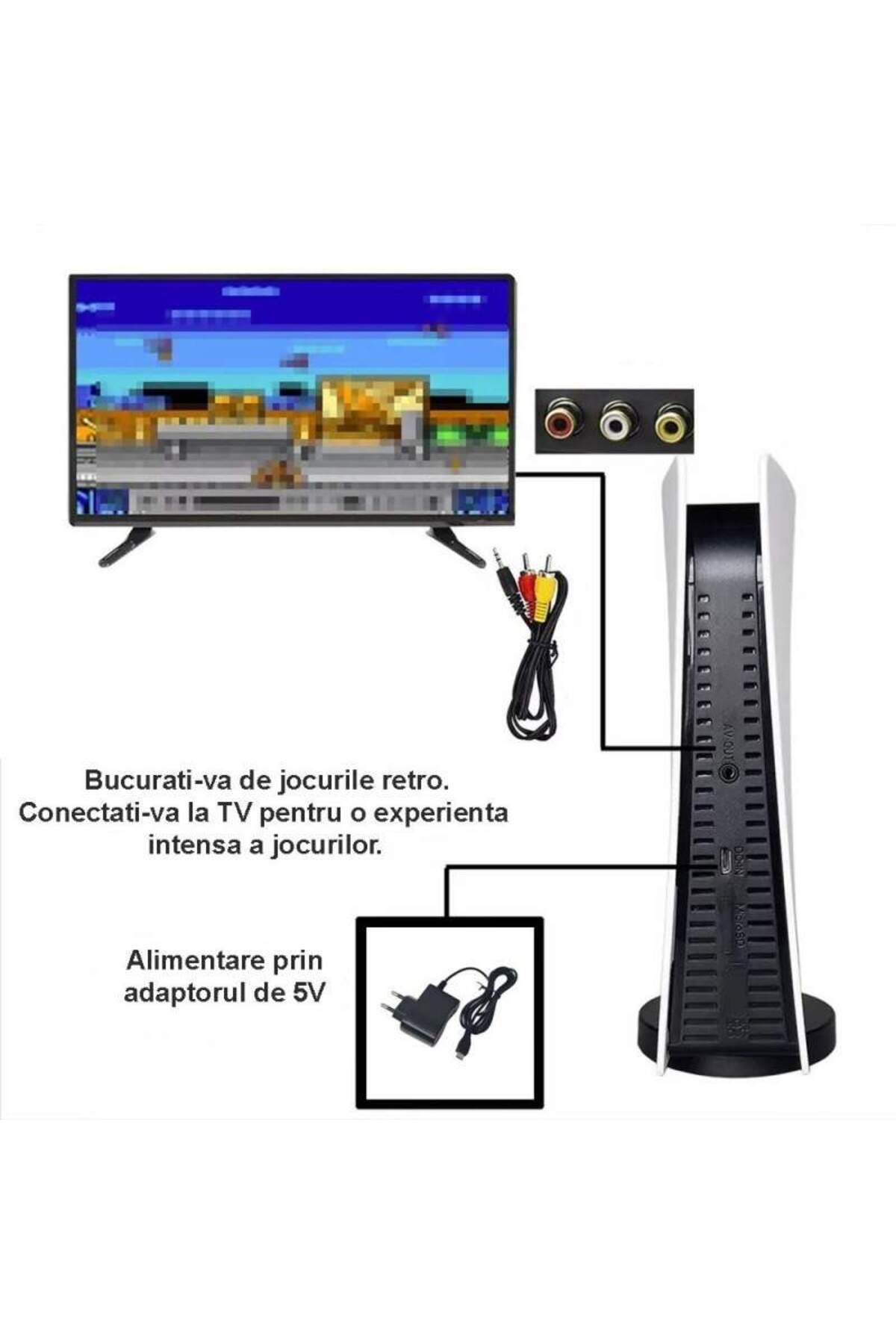 SIKS-GS5 SIKS Retro Video Game Console, 2 X Wired Controller, Super 8 BIT Game, Black/White 7