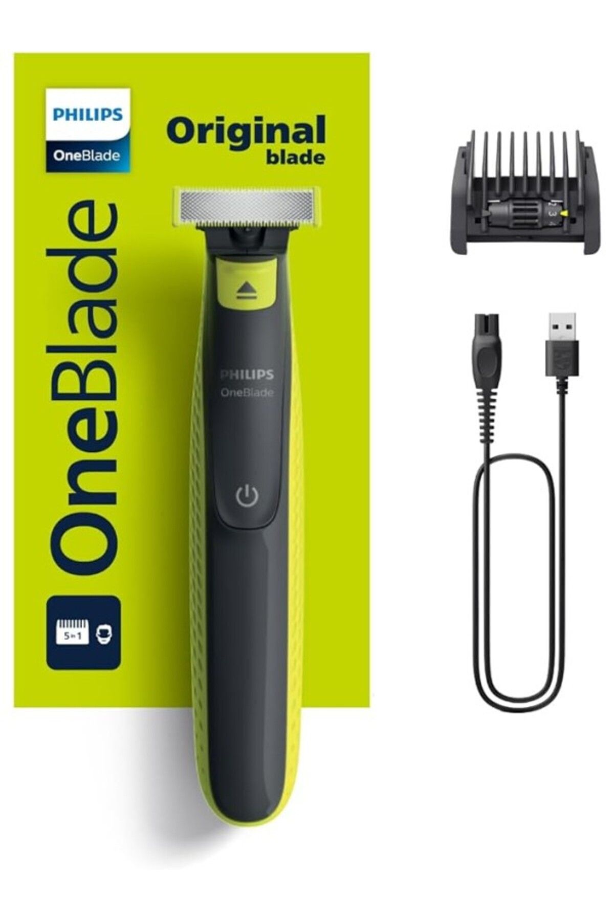 ShopZum Oneblade Qp2724/20 Yüz Hibrit Tıraş Makinesi, Misket Limonu Yeşili, Kömür Grisi