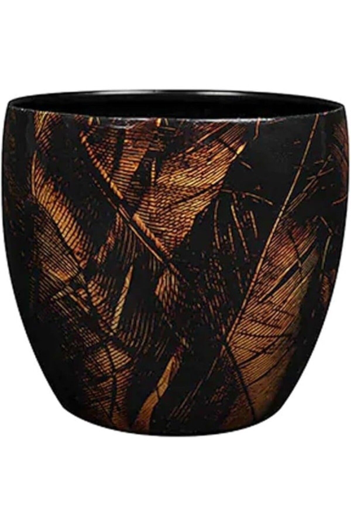 ShopZum Via Gardenia Vive Siyah Metal Saksı M 17X15 Cm