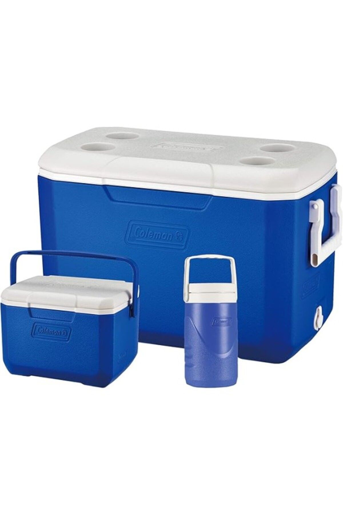 ShopZum Coleman Cooler Box Combo 3&amp;apos;lü Set, Poly-lite 48qt Performance Serisi 6 Kişilik Cooler, 0