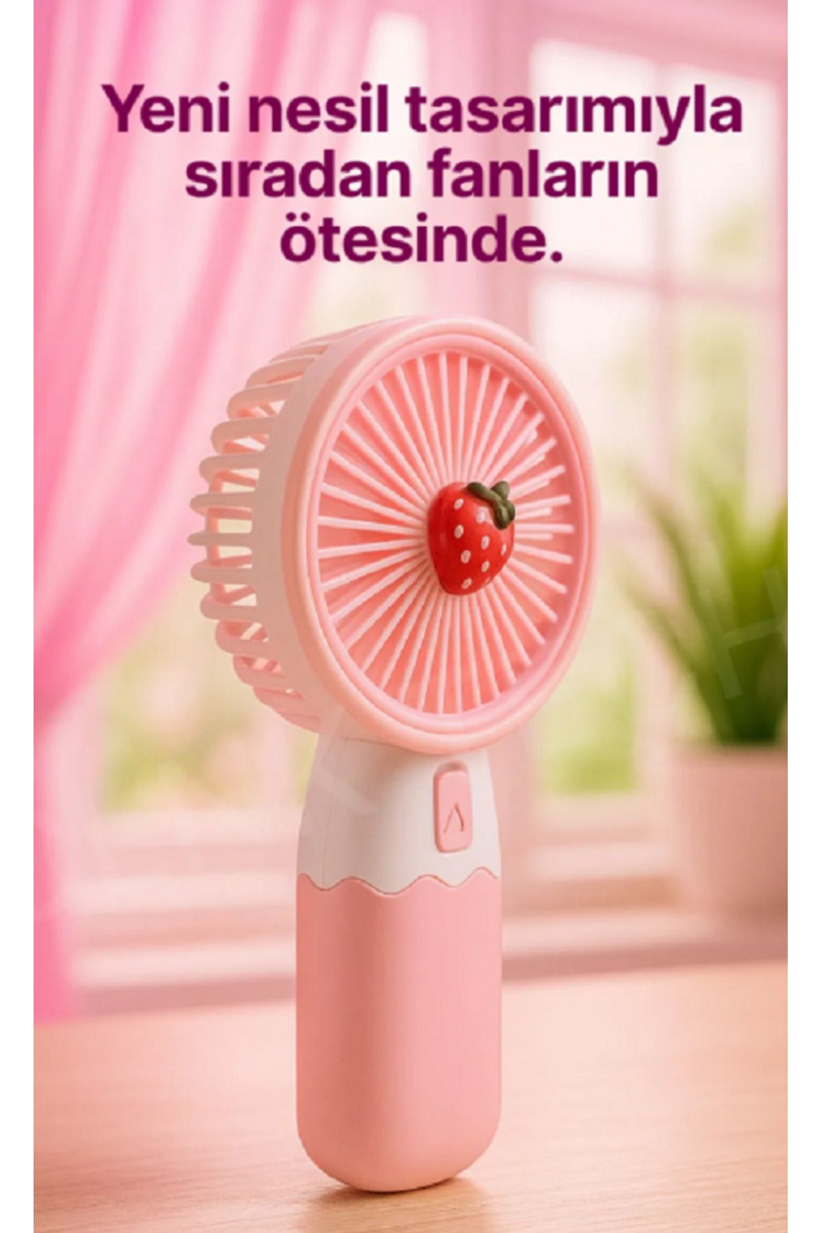 Kensa 2 Si 1 Arada Mini Fan Vantilatör Masaüstü El fanı Turbo Üfleme Telefon Standlı Şarjlı Vantilatör